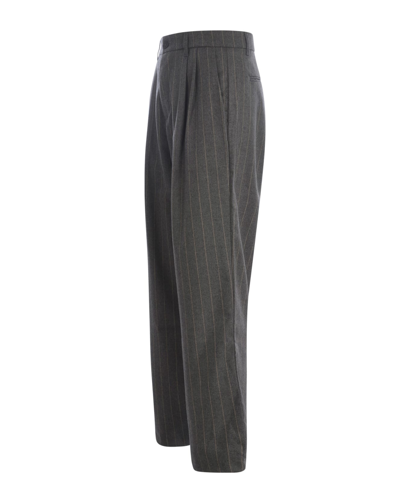 Family First Milano Trousers Family First "new Tube Classic" In Wool Blend - Grigio
