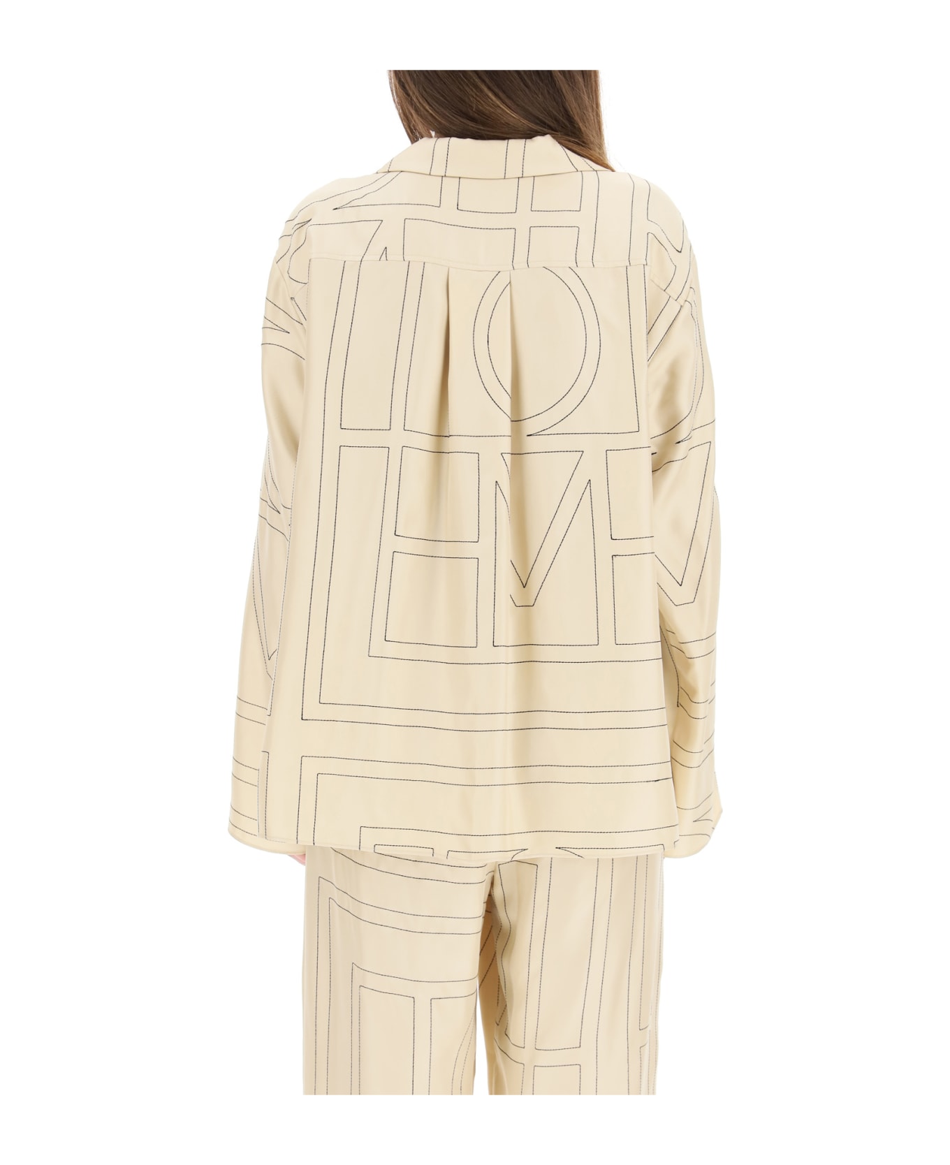 Totême Silk Twill Pajama Shirt - Beige