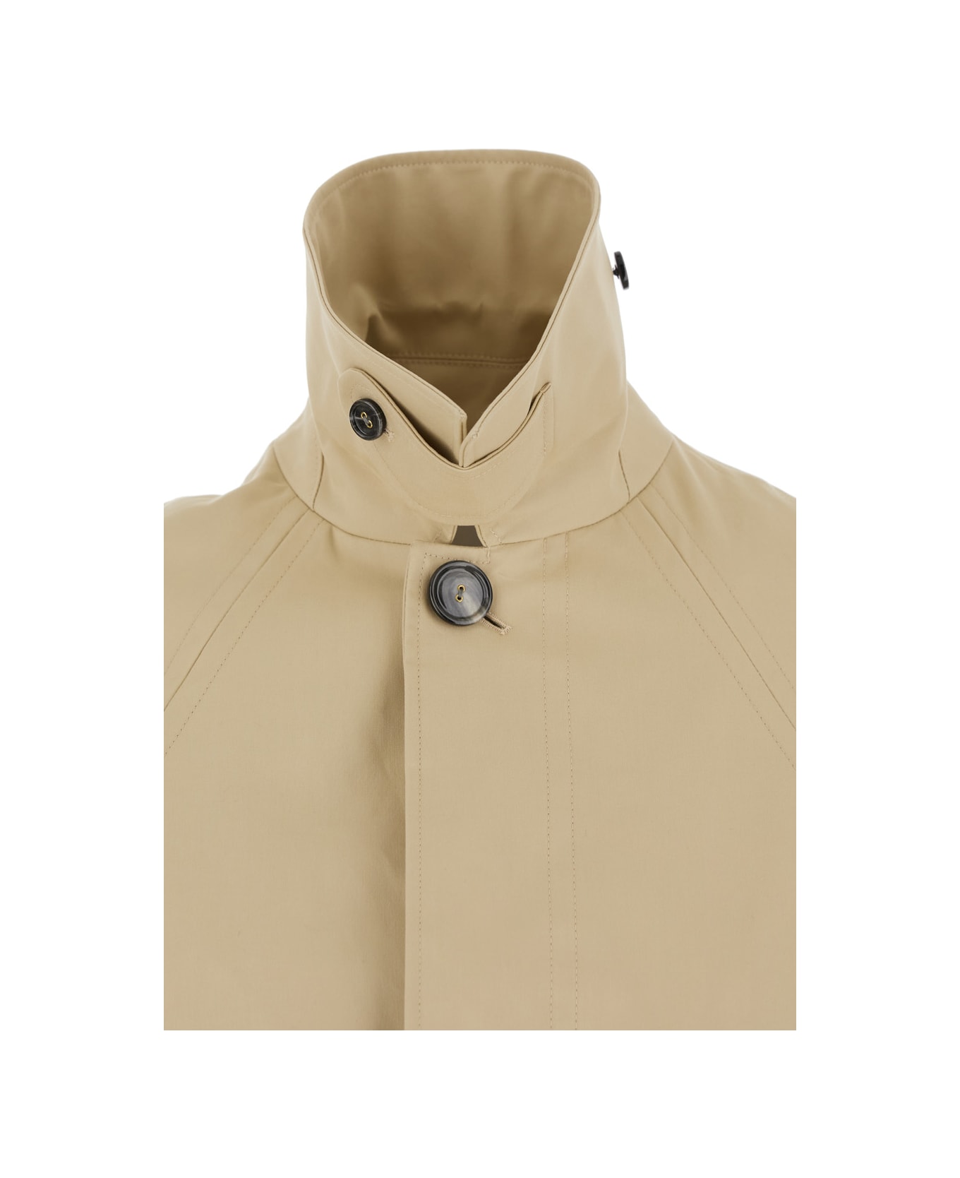 Ami Alexandre Mattiussi Beige Trench Coat With Classic Collar And Front Concealed Button Closure In Cotton Woman - Beige