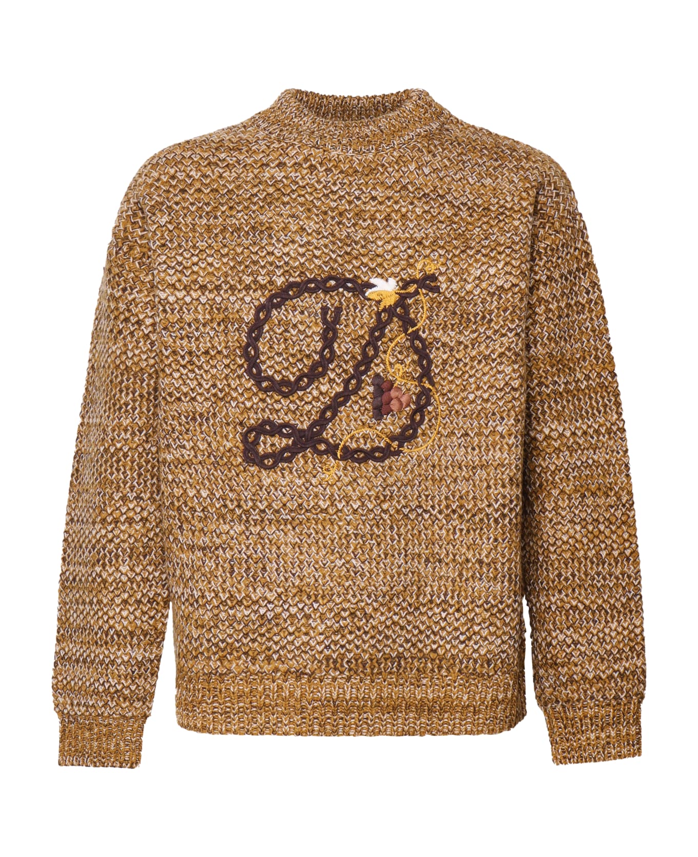 Drôle de Monsieur Sweater With Letter Logo - Brown