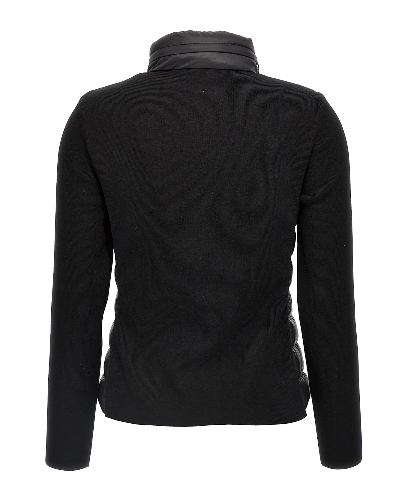 Moncler Two-material Cardigan - NERO