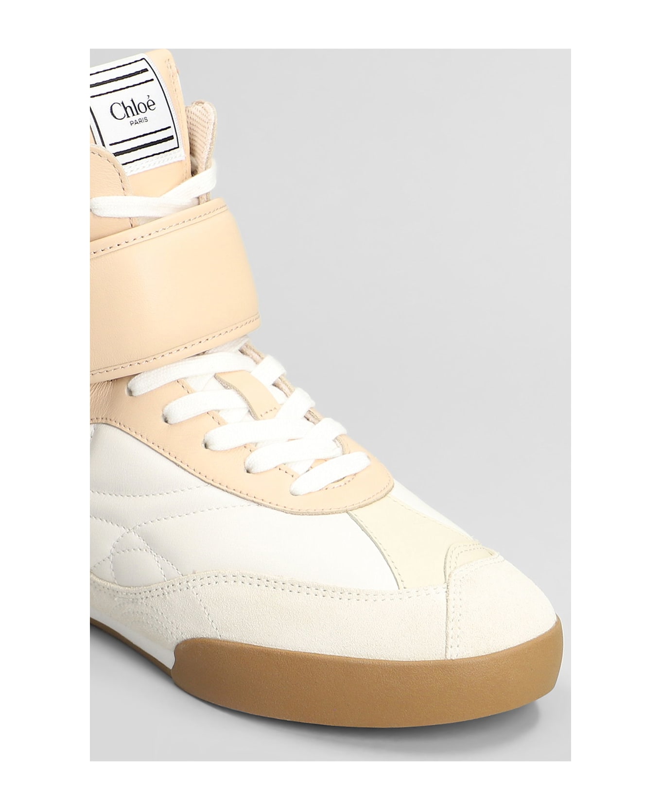 Chloé Kick Sneakers In White Suede And Leather - white