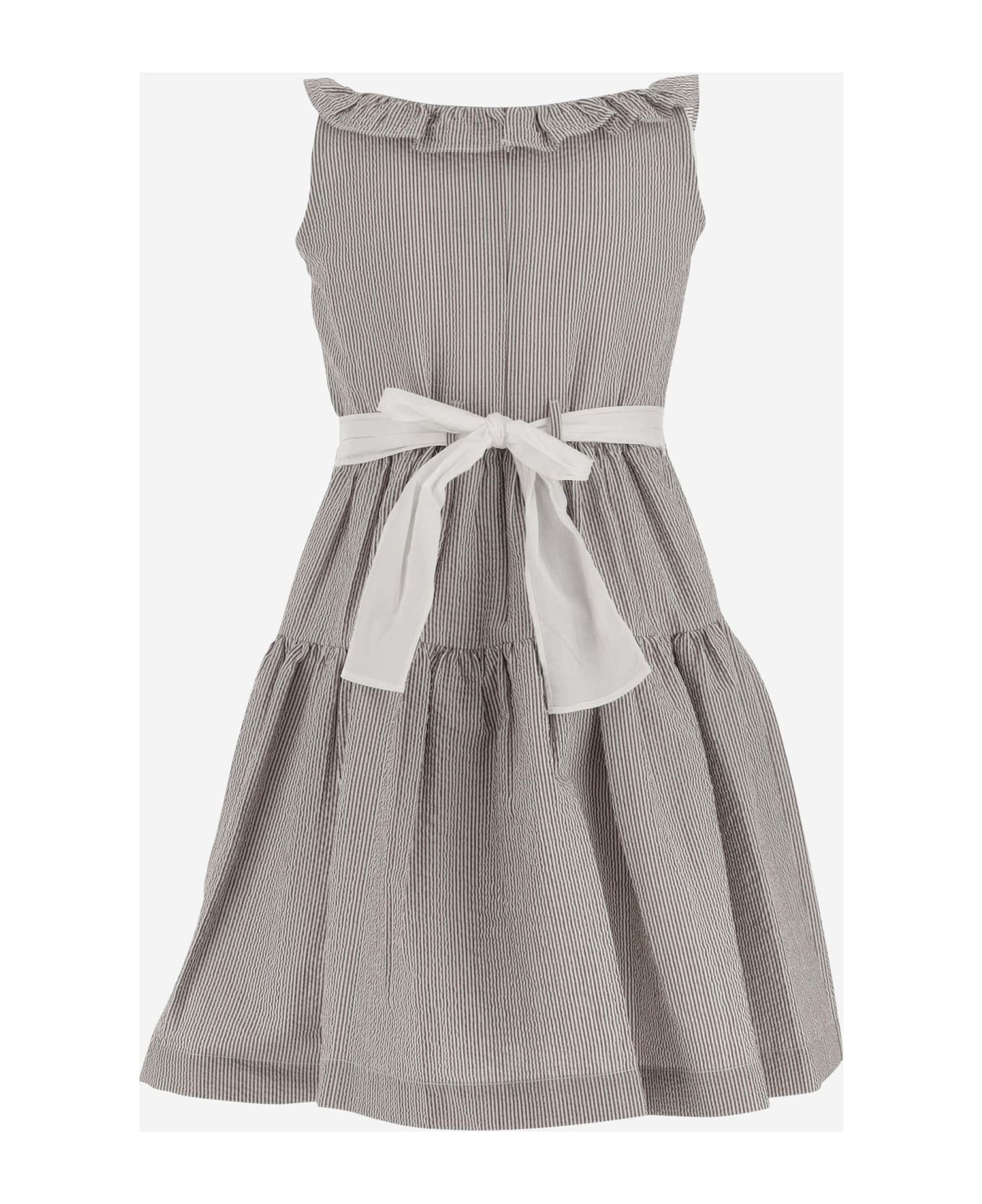 Il Gufo Stretch Cotton Dress - Brown