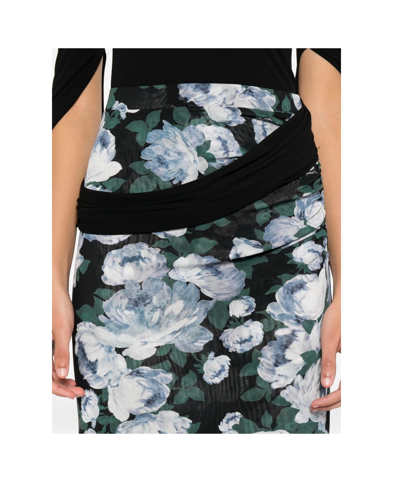 Stella McCartney Bunch Of Roses Long Skirt - Black