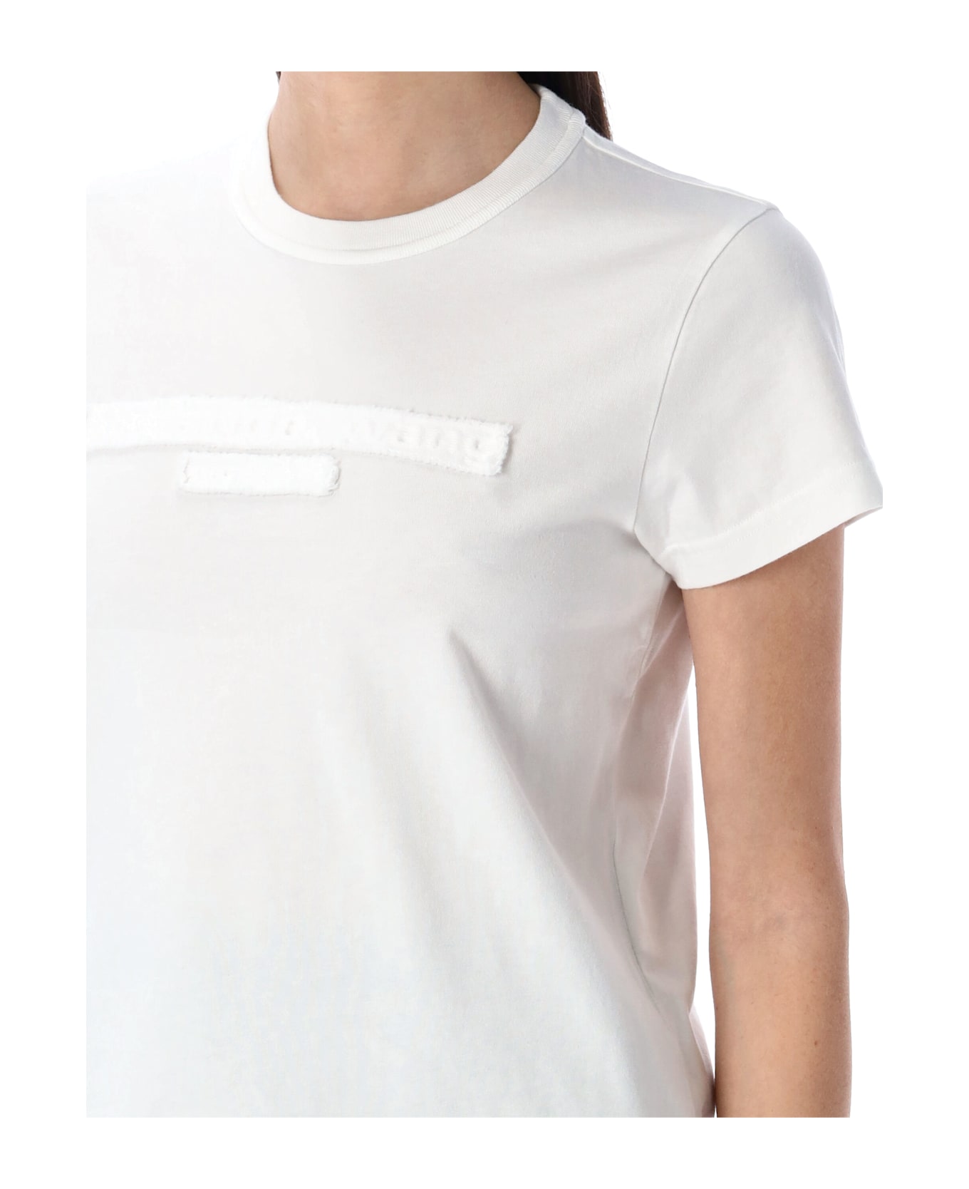 Alexander Wang Distressed Logo T-shirt - WHITE