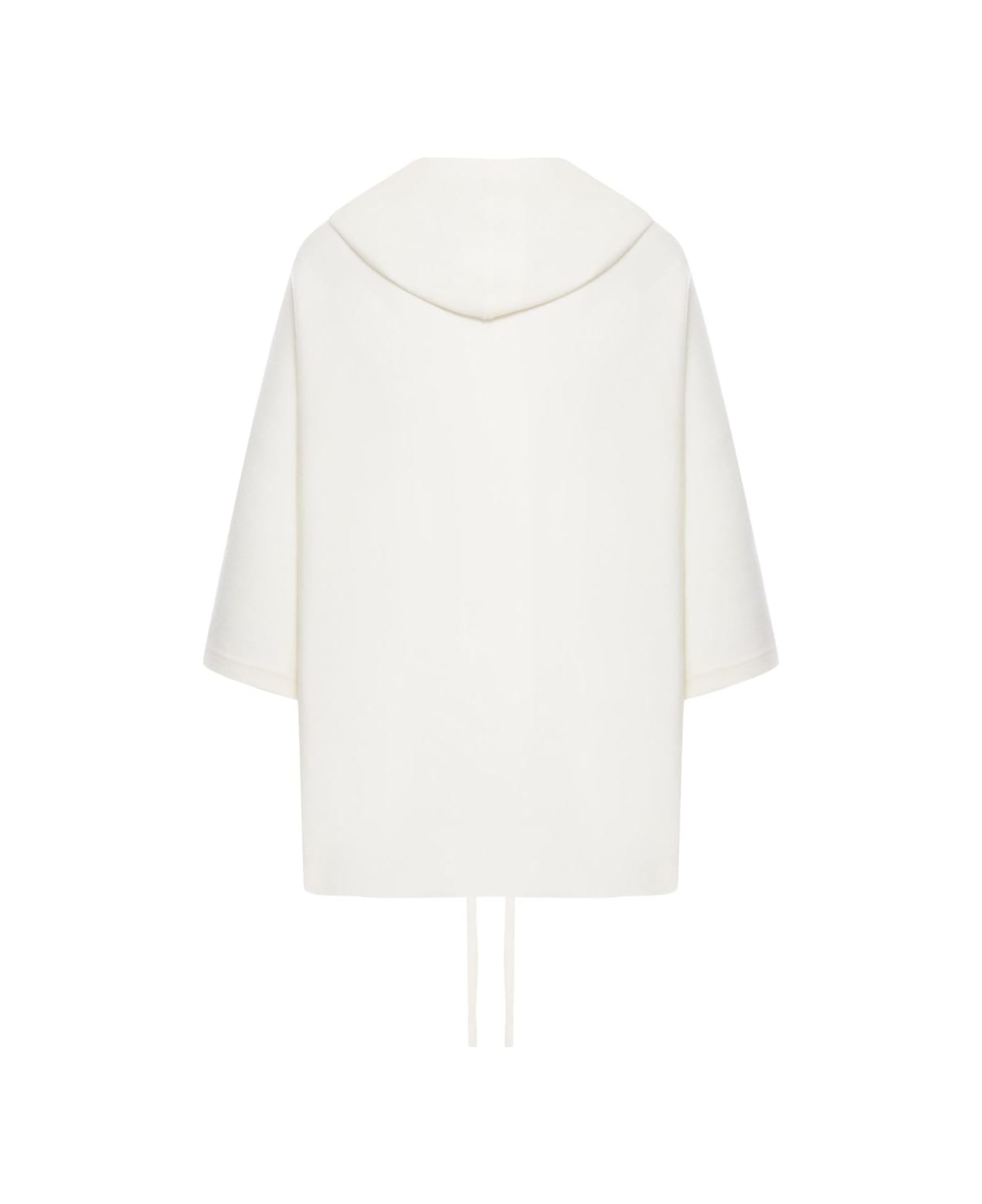 Max Mara Wool Cardigan With Hood - White