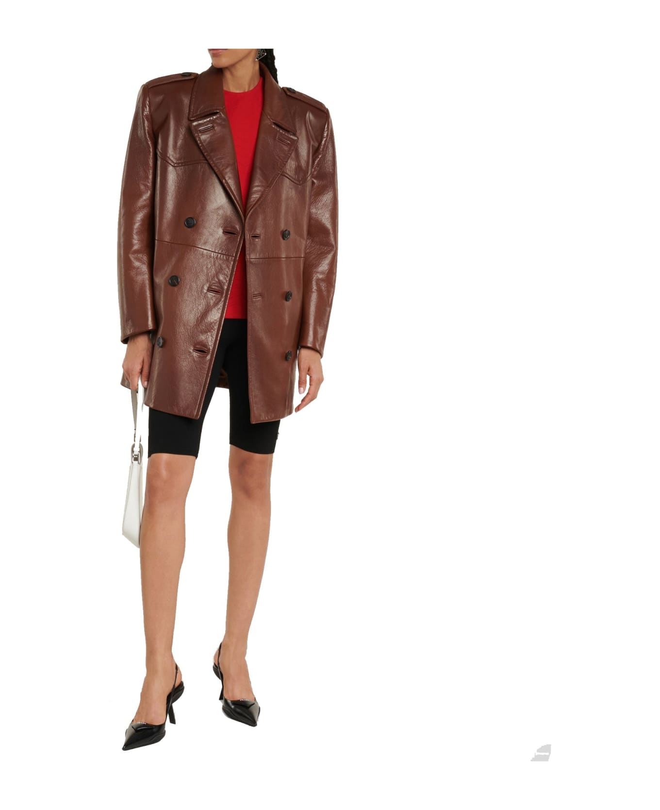 Prada Leather Coat - Brown