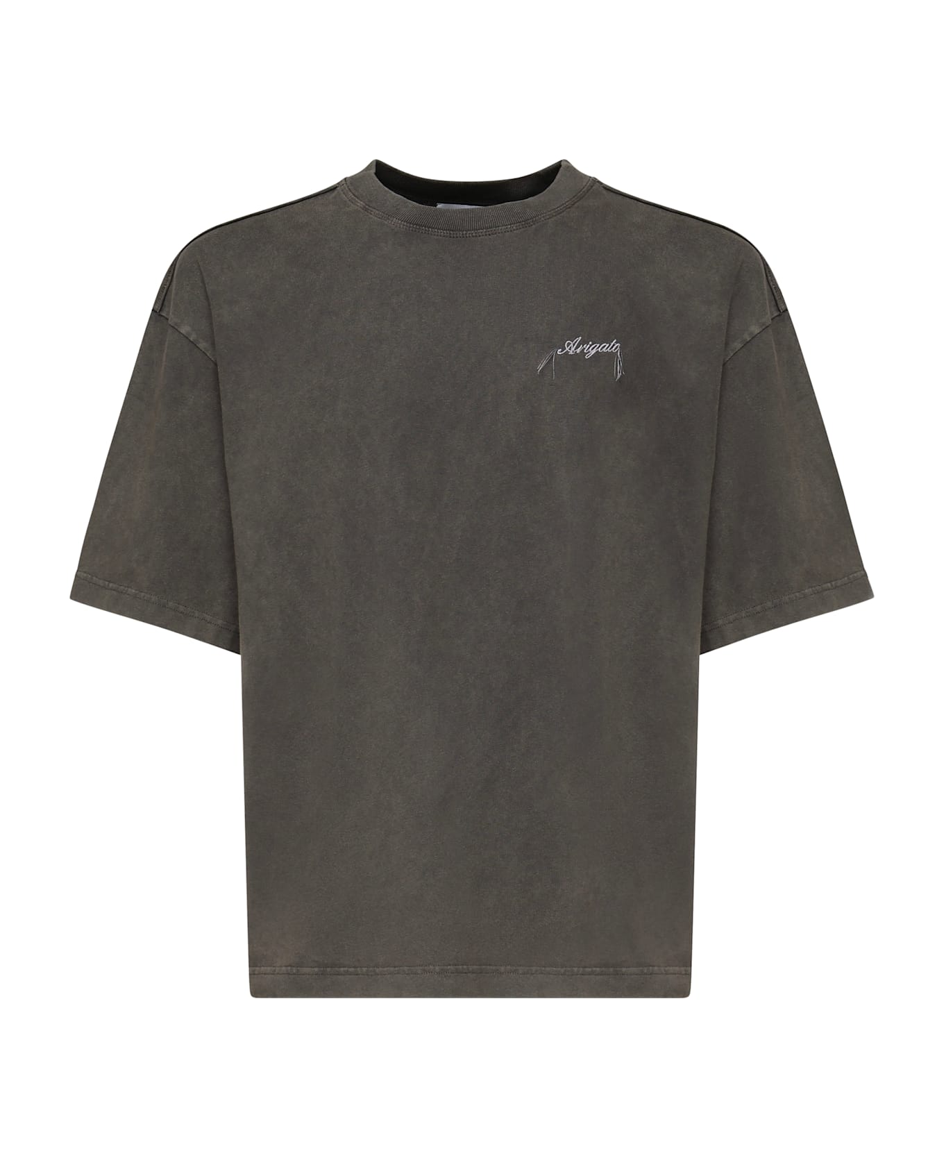 Axel Arigato T-shirt With Washed-effect Logo - Grey