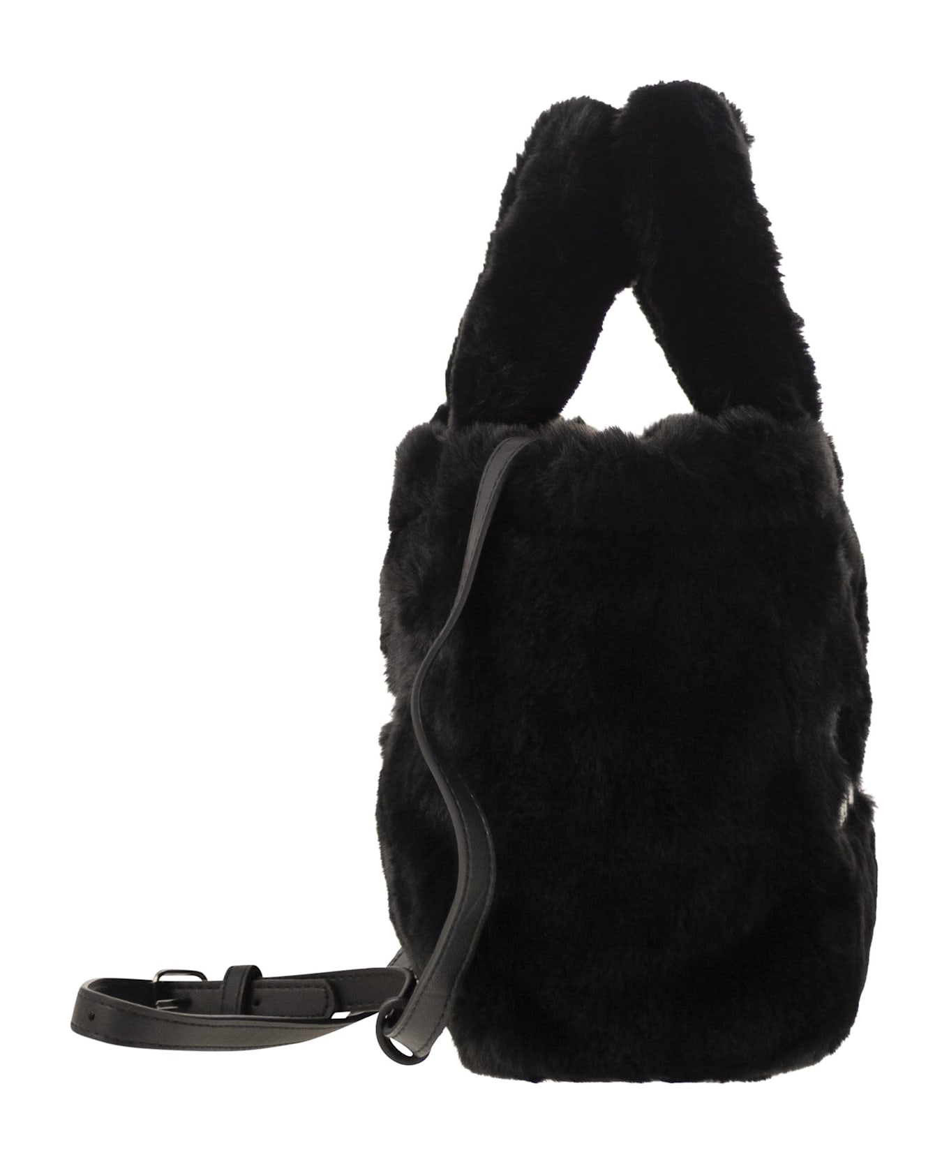 MC2 Saint Barth Soft Fur Mini Vanity Bag - Black