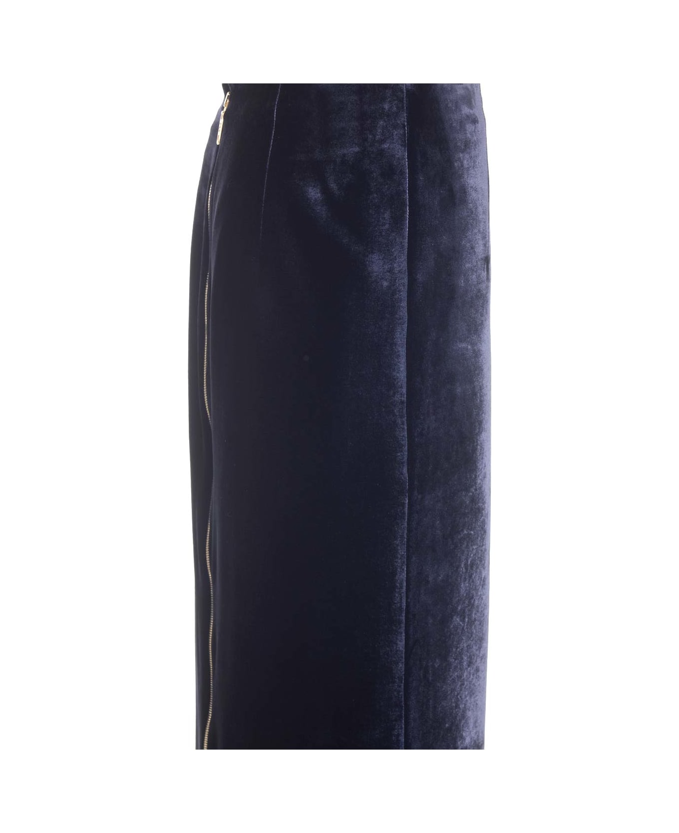 Fendi Long Velvet Pencil Skirt - BLUE