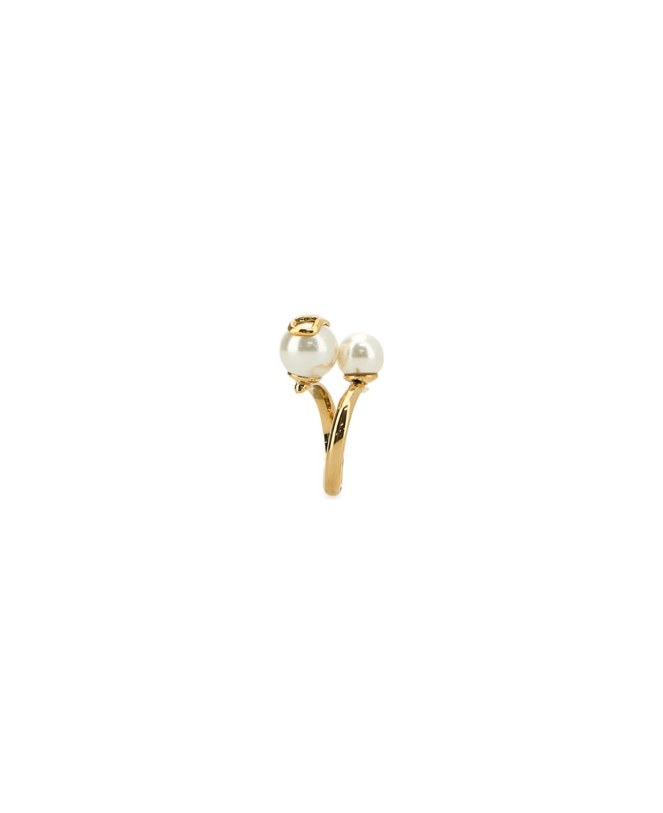 Valentino Garavani Gold Metal Vlogo Signature Ring - ORO18CREAM
