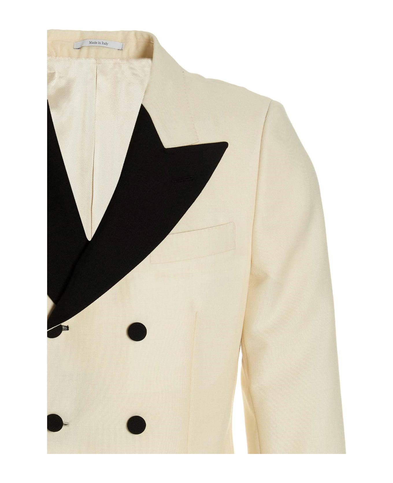 Gucci Mohair Wool Double Breast Blazer Jacket - White/Black