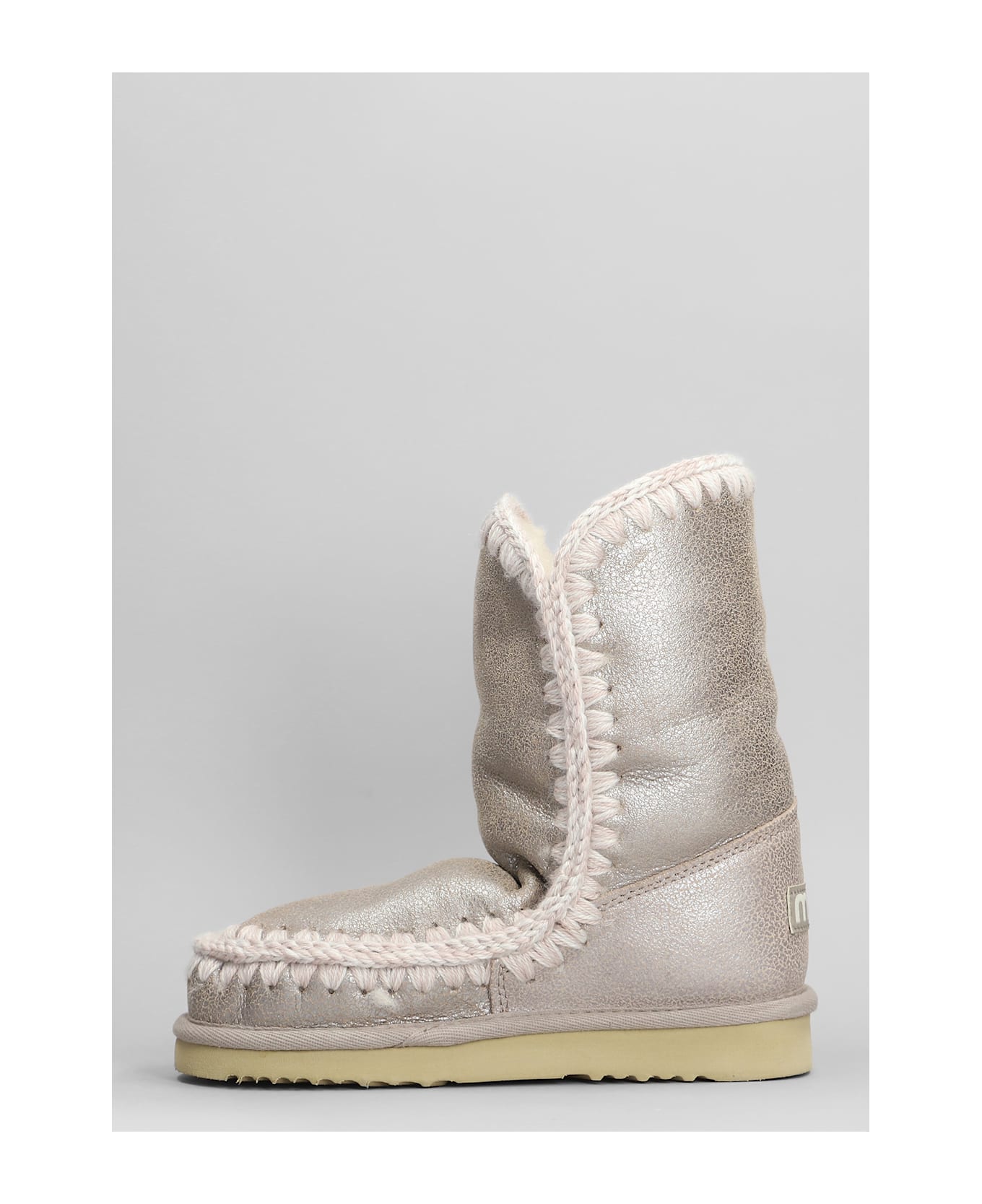Mou Eskimo 24 Low Heels Ankle Boots In Beige Leather - beige ブーツ