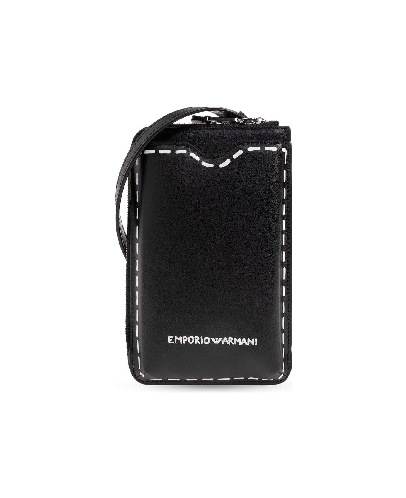 Emporio Armani Strapped Phone Holder - Black トップス