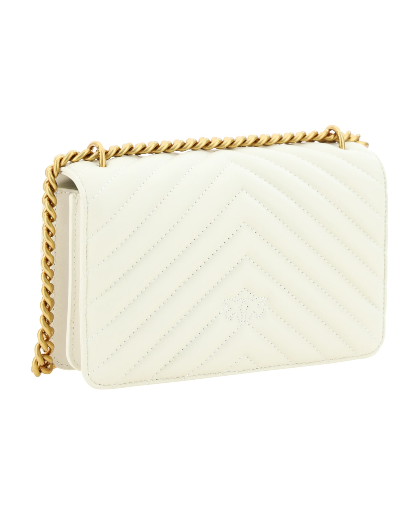 Pinko Mini Love Shoulder Bag - White