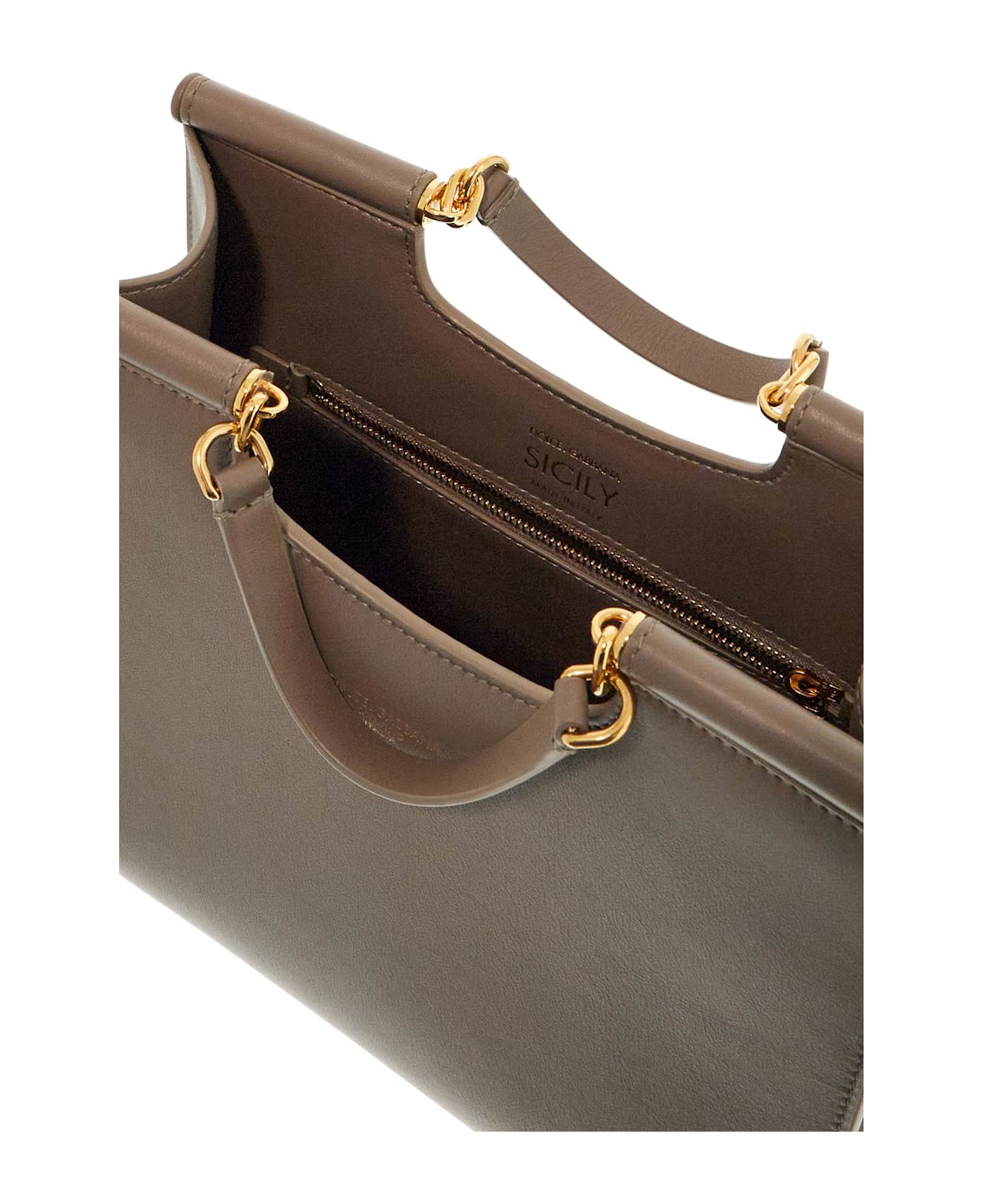 Dolce & Gabbana Beige Calfskin Tote Bag With Adjustable Shoulder Strap - GREIGE (Beige)
