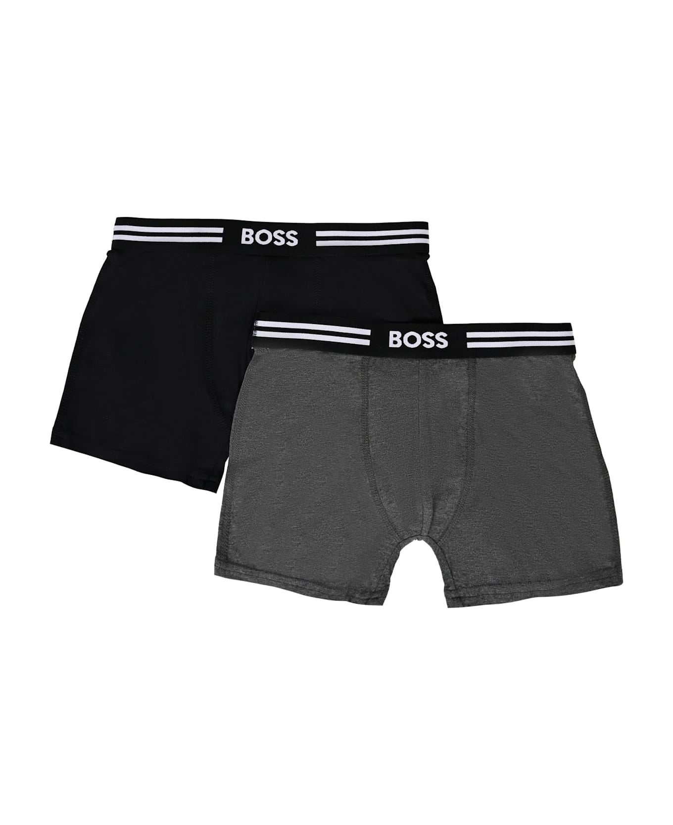 Hugo Boss Black Shorts Boxer Set For Boy With Logo - Black