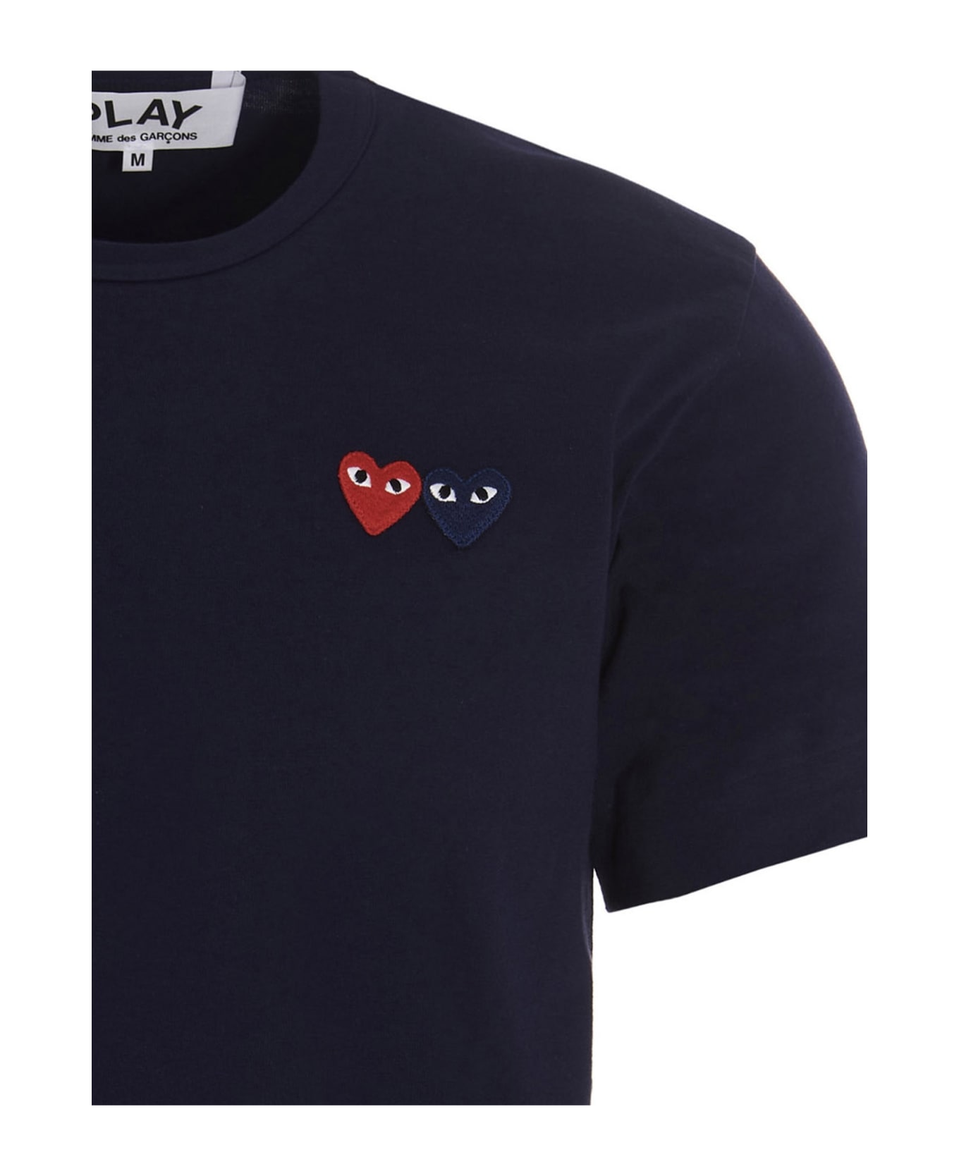 Comme des Garçons Play 'double Heart' T-shirt - NAVY シャツ