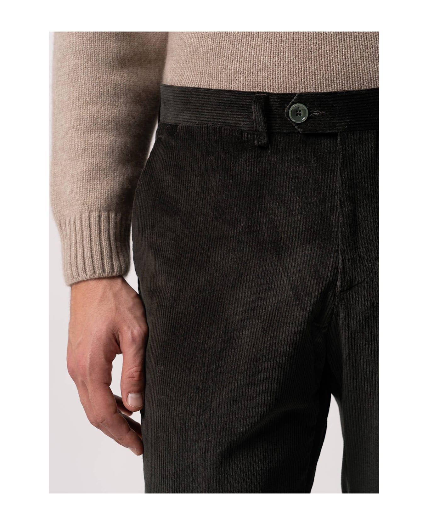 Larusmiani Velvet Trousers Howard Pants - Teal