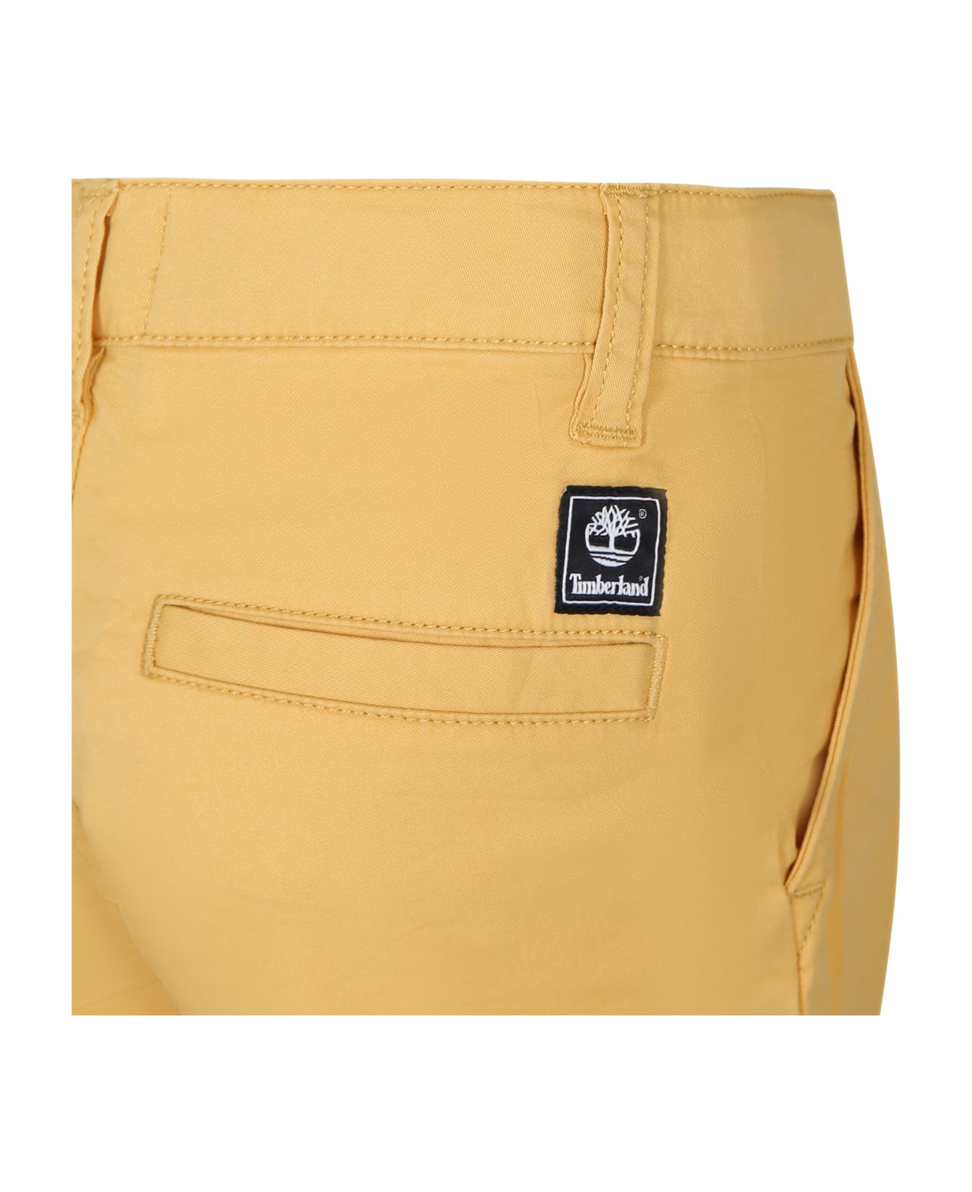 Timberland Yellow Shorts For Boy With Logo - Yellow ボトムス