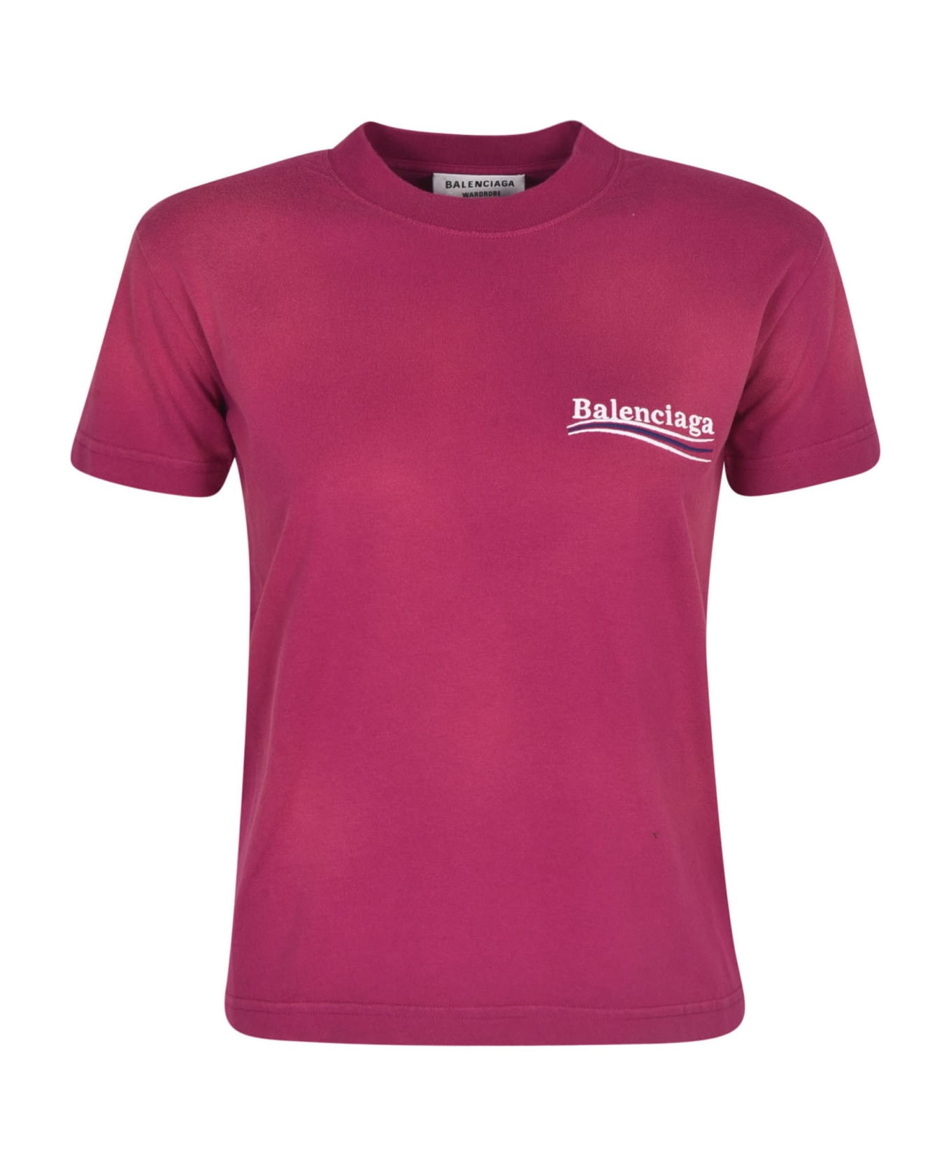 Balenciaga Logo Print T-shirt - Dark Fuchsia