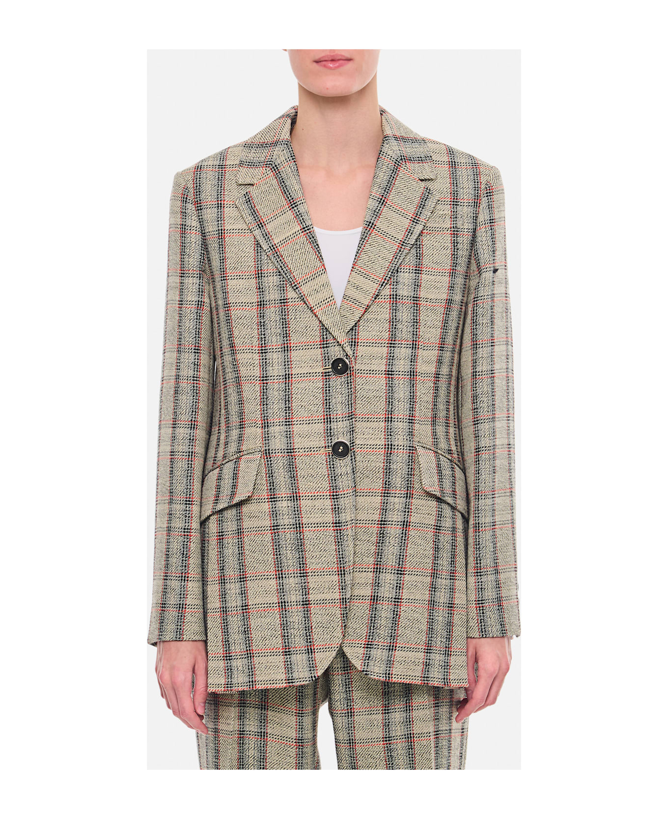 Durazzi Milano Checked Tailored Jacket - Grey