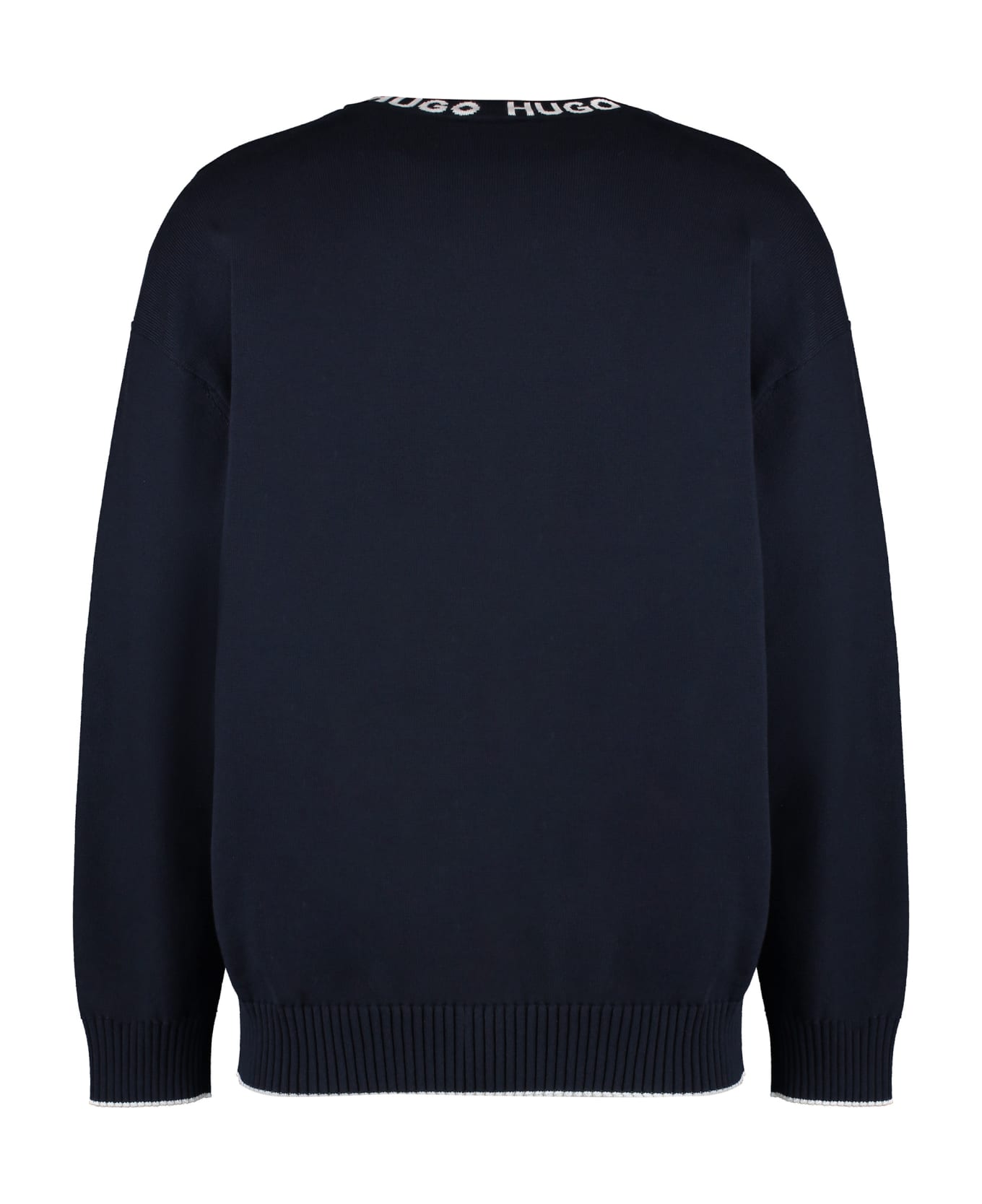 Hugo Boss Cotton Crew-neck Sweater - blue ニットウェア