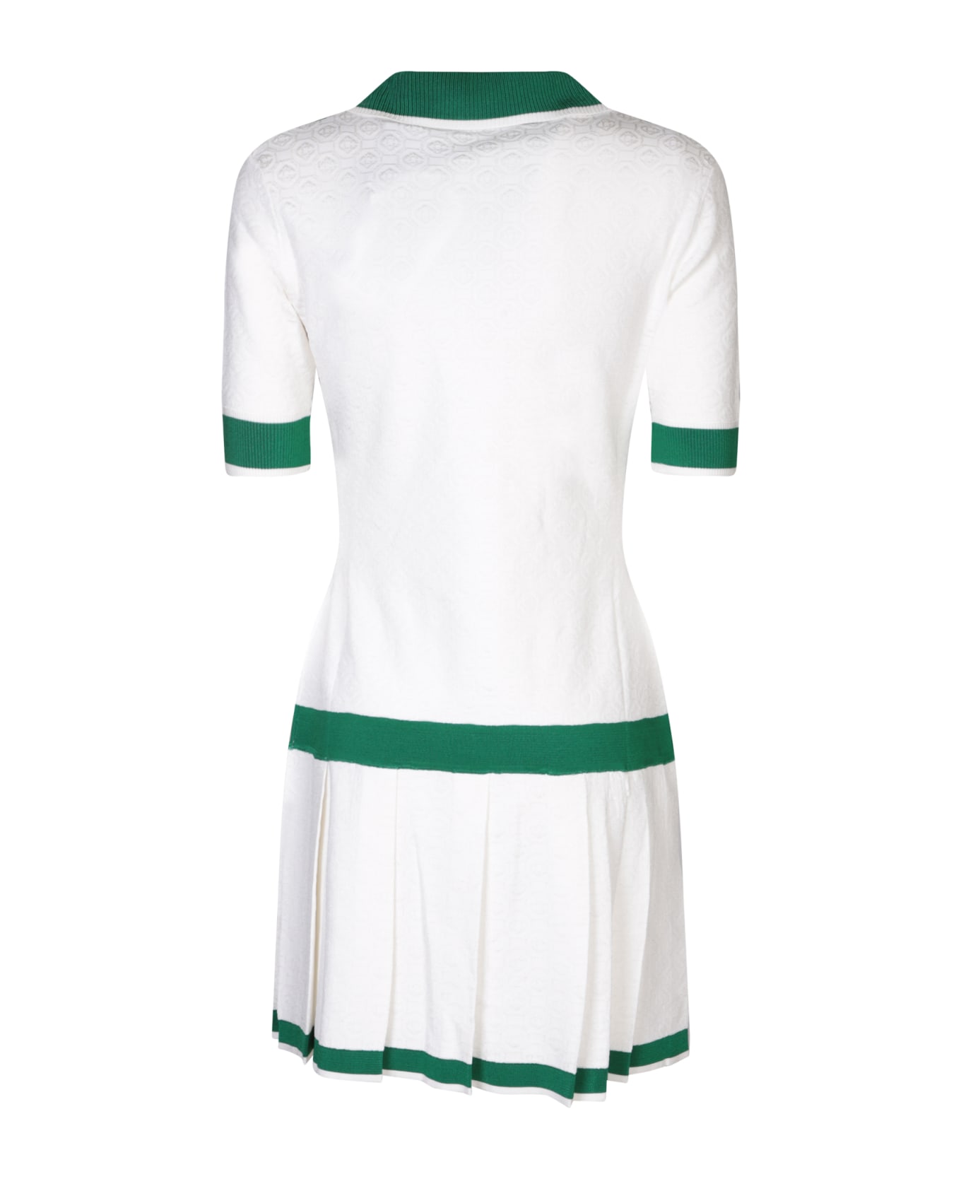 Casablanca Monogram Pleated Dress - White Green ワンピース＆ドレス