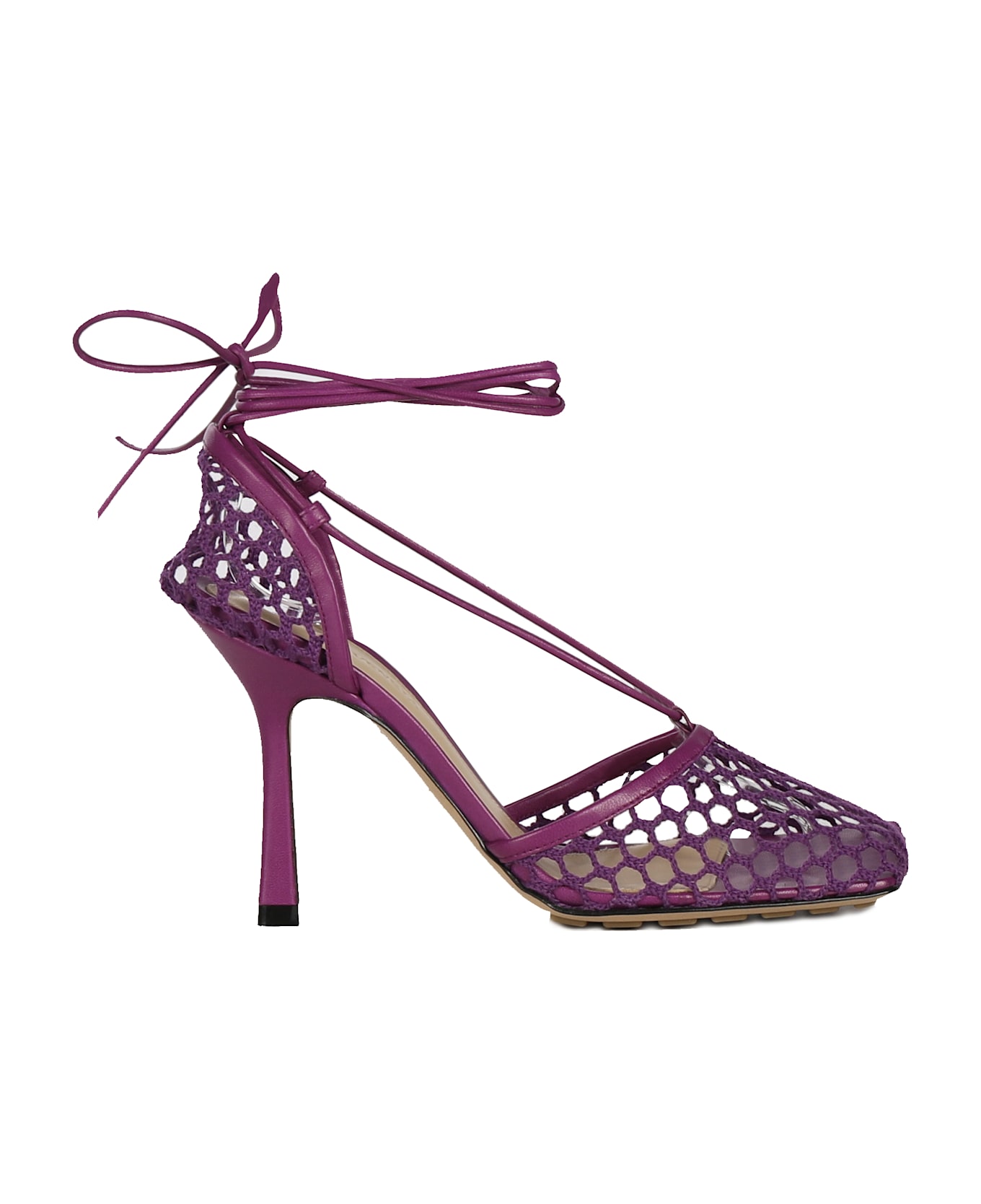 Bottega Veneta Mesh And Leather Décolleté - VENOM