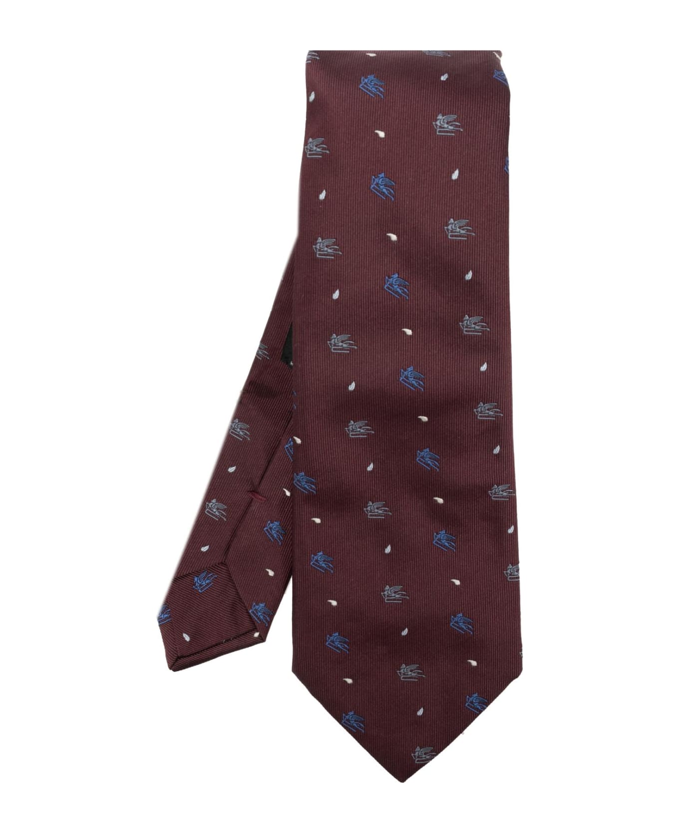 Etro Logo Embroidered Pointed-tip Tie - MULTICOLOUR