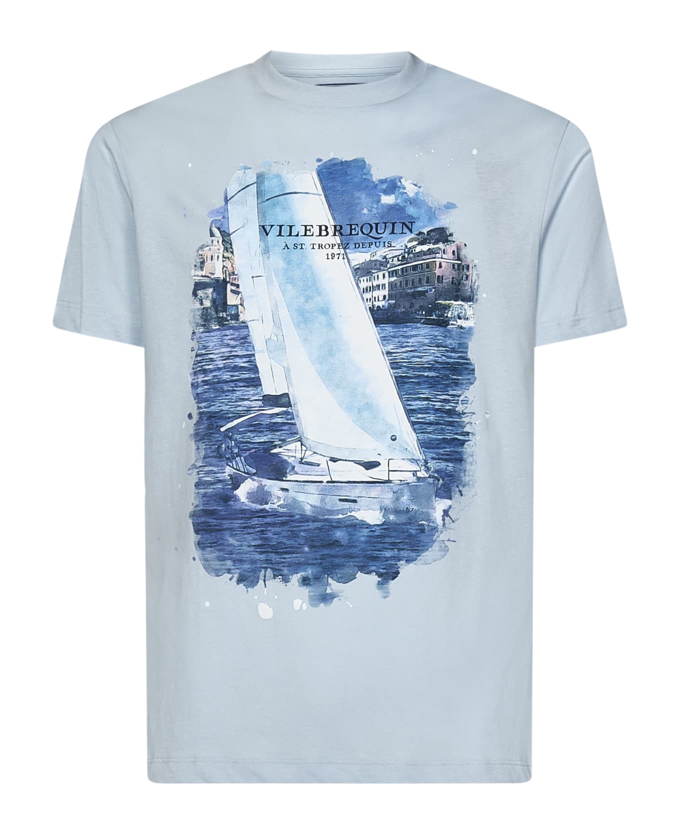 Vilebrequin White Sailing Boat T-shirt - Clear Blue シャツ