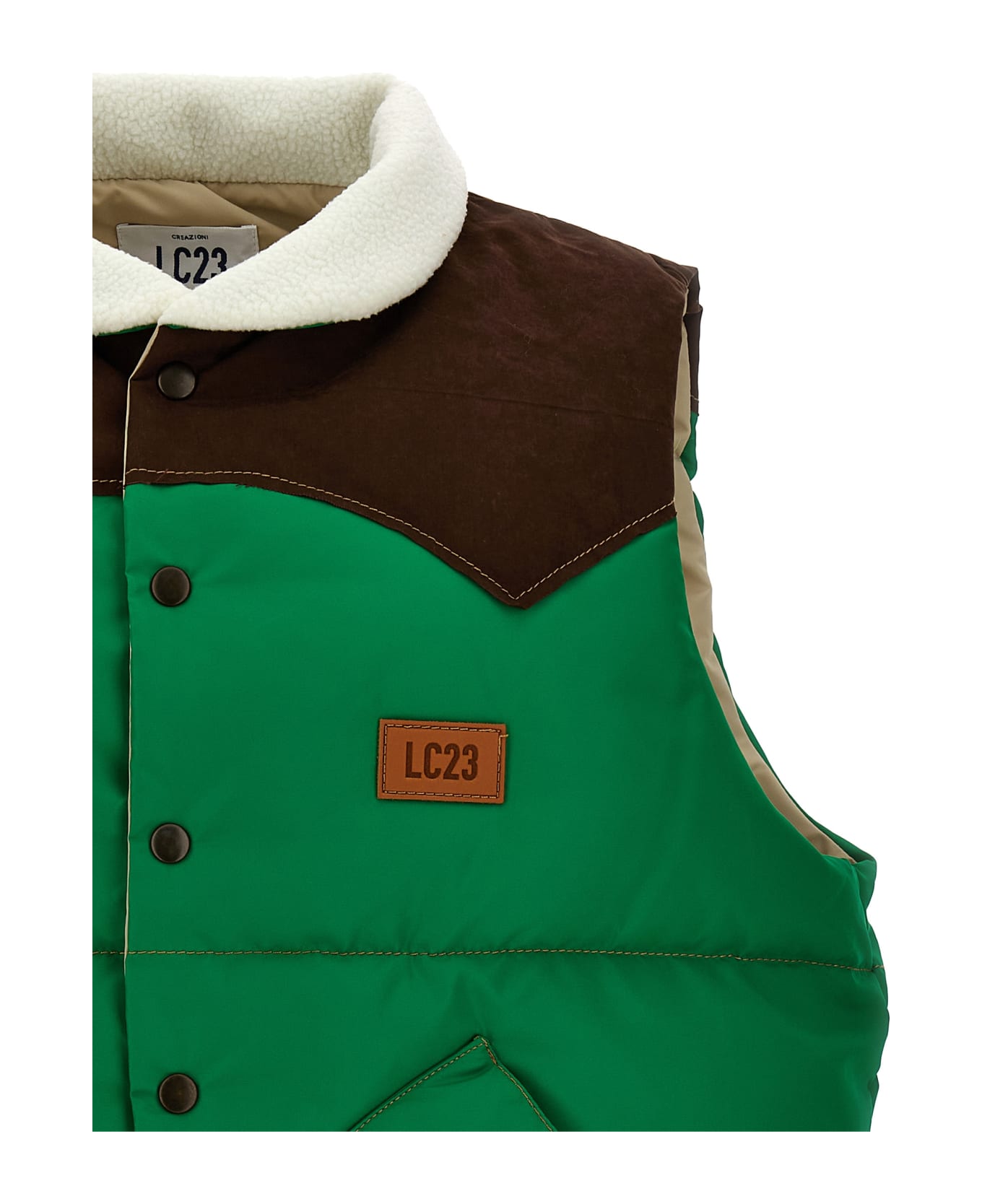 LC23 'paneled' Vest - Green