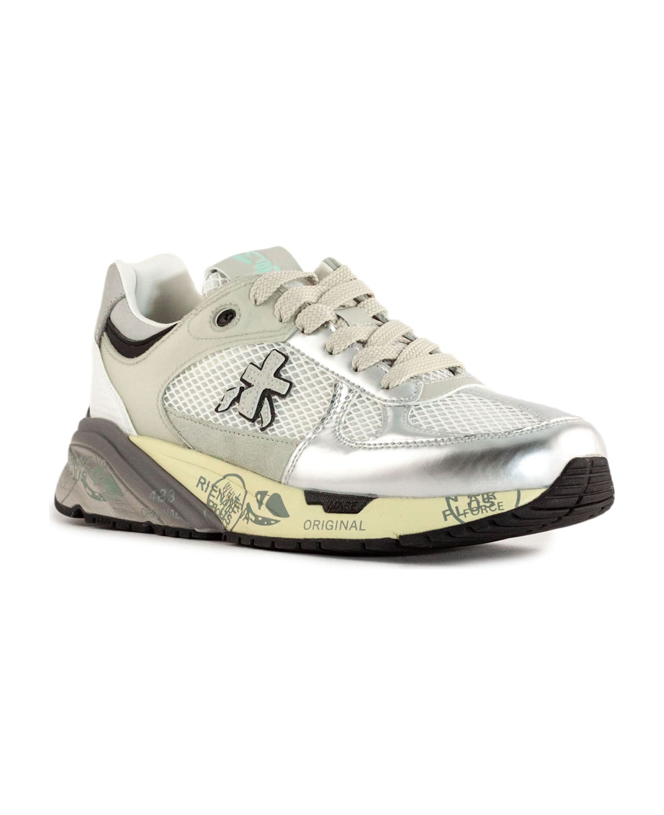 Premiata Silver Leather Mase Sneaker - Silver