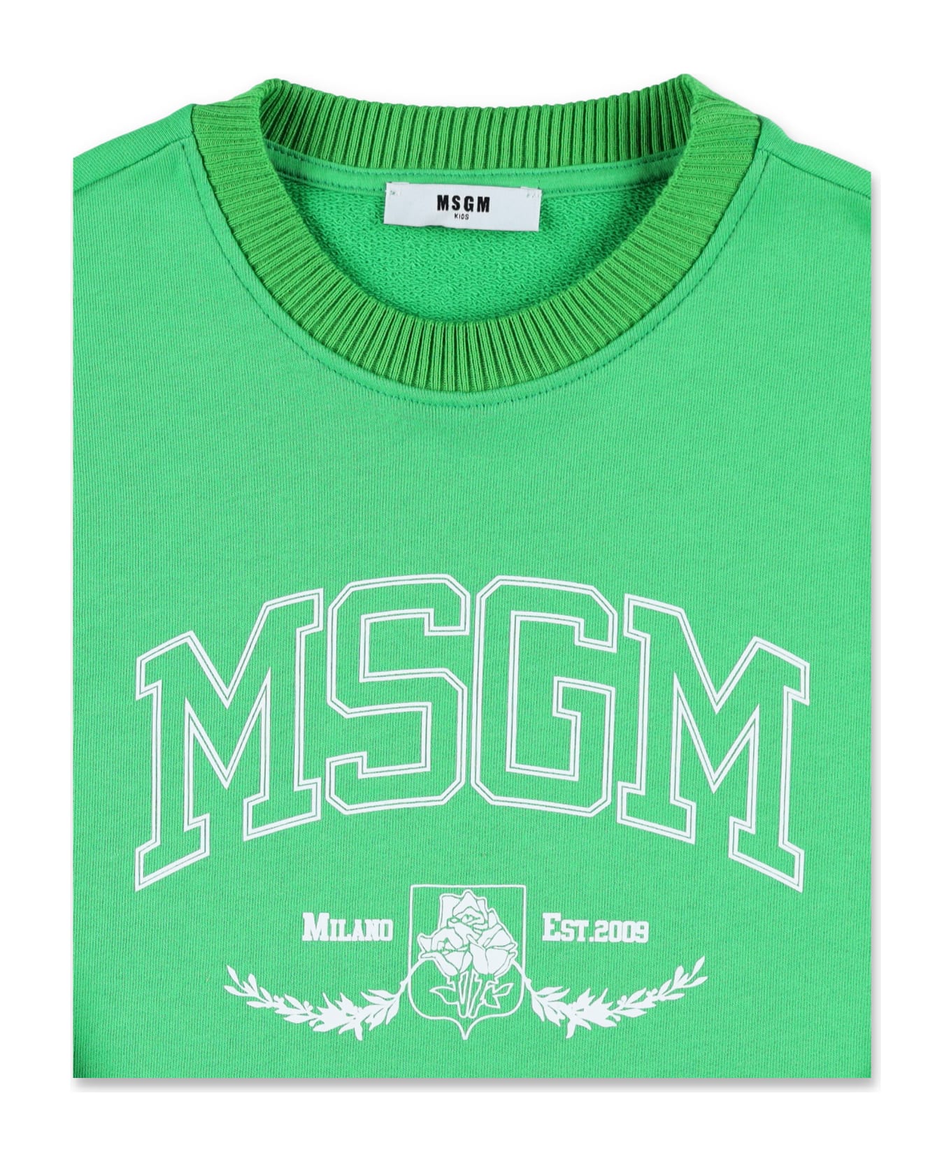 MSGM Logo Sweatshirt - VERDE/GREEN ニットウェア＆スウェットシャツ