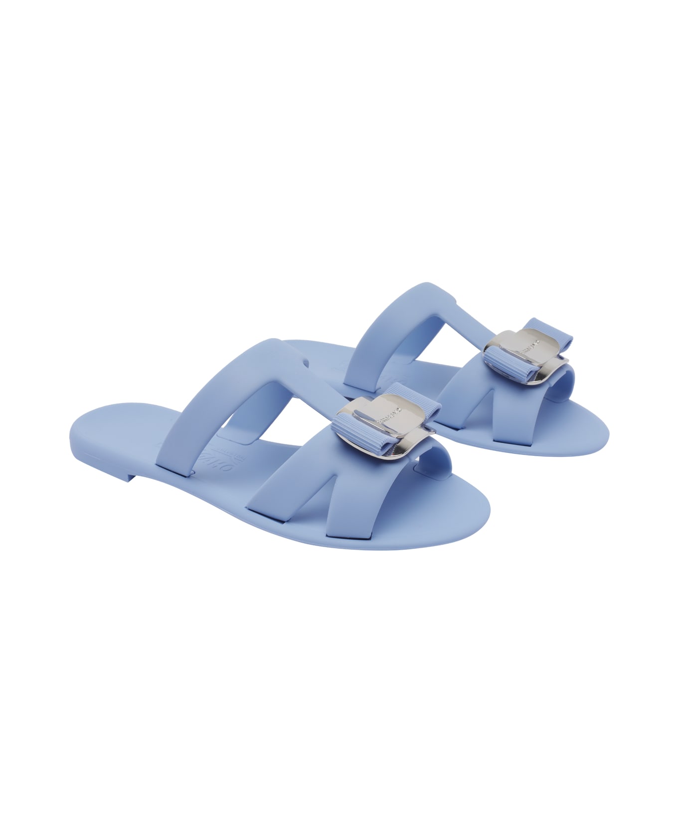 Ferragamo New Vara Slide Sandals - Blue