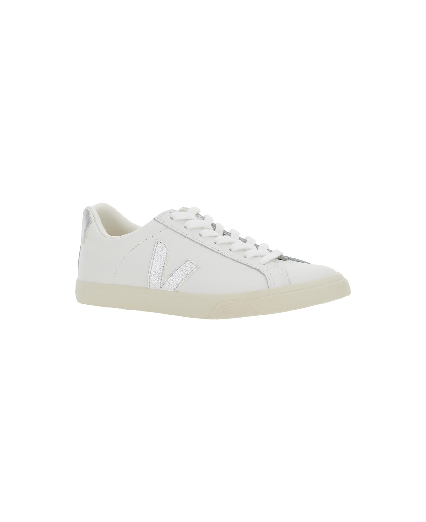 Veja 'esplar' White Sneakers With Contrasting Side Logo In Leather Woman - White