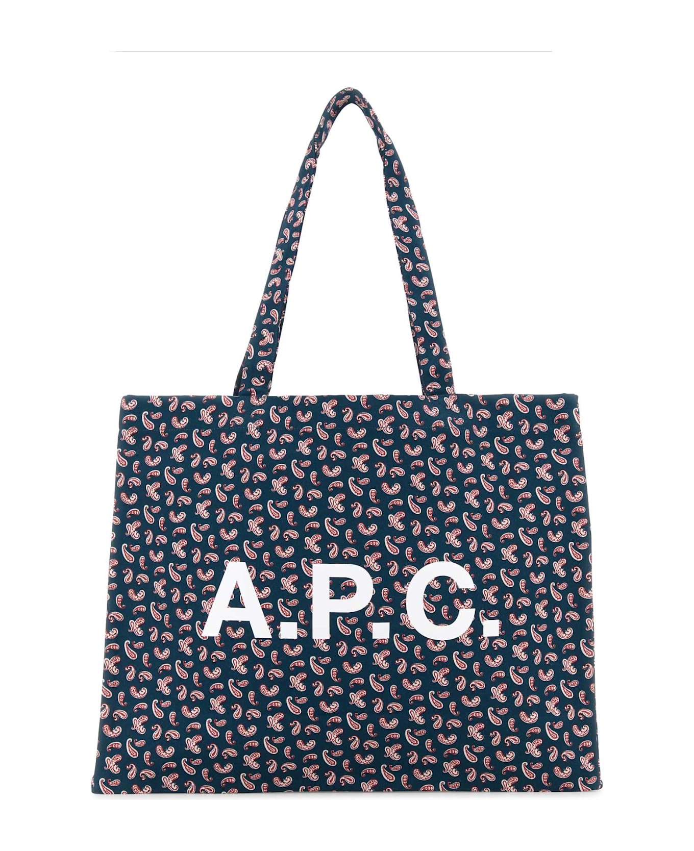 A.P.C. Printed Canvas Diane Shopping Bag - BLEU