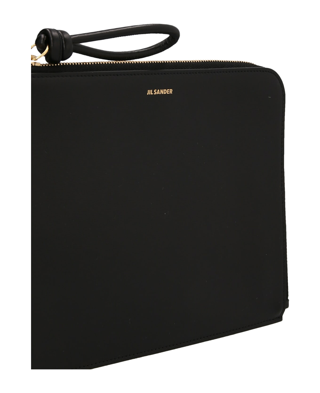 Jil Sander Logo Leather Clutch - Black