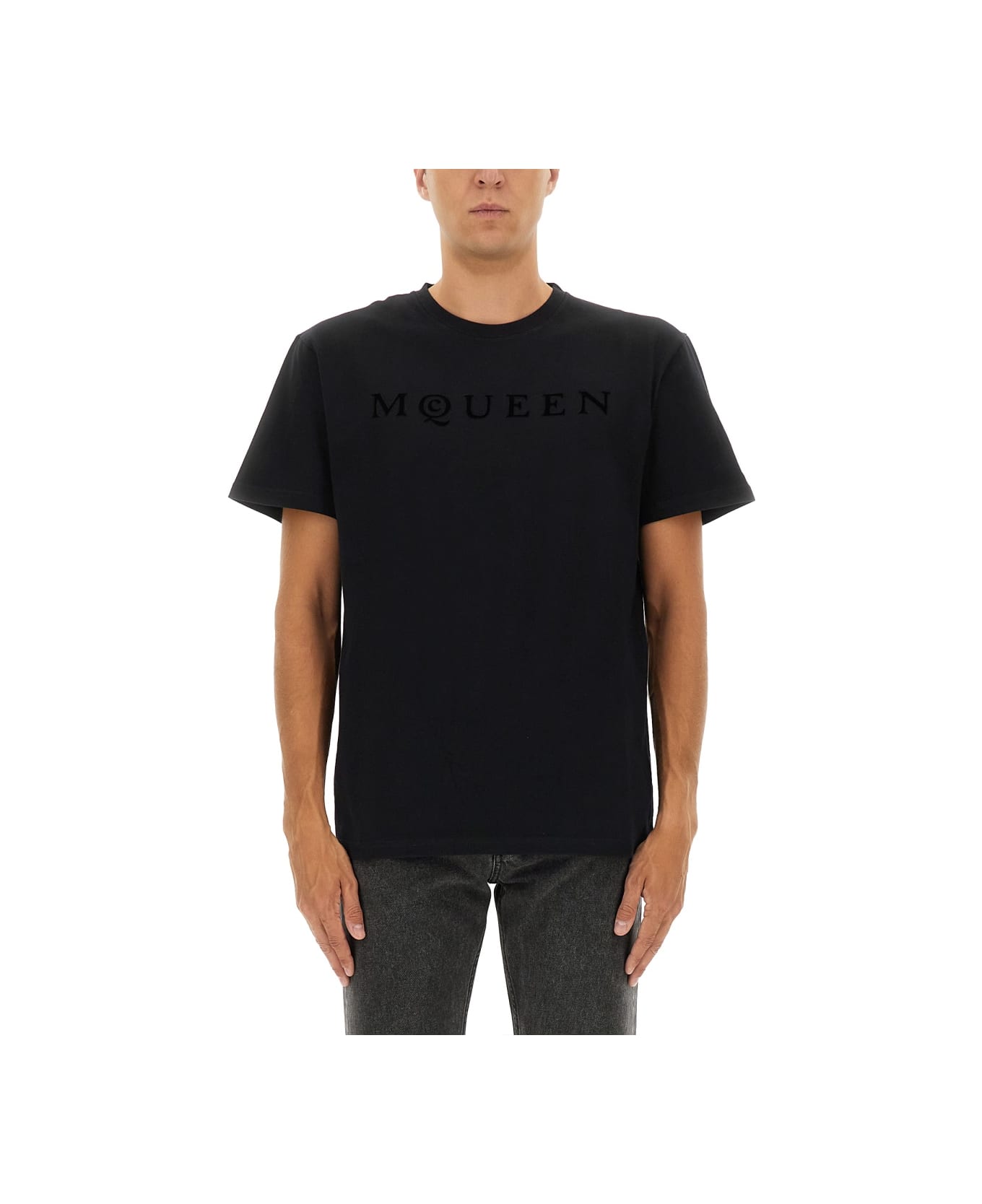 Alexander McQueen T-shirt With Logo - BLACK