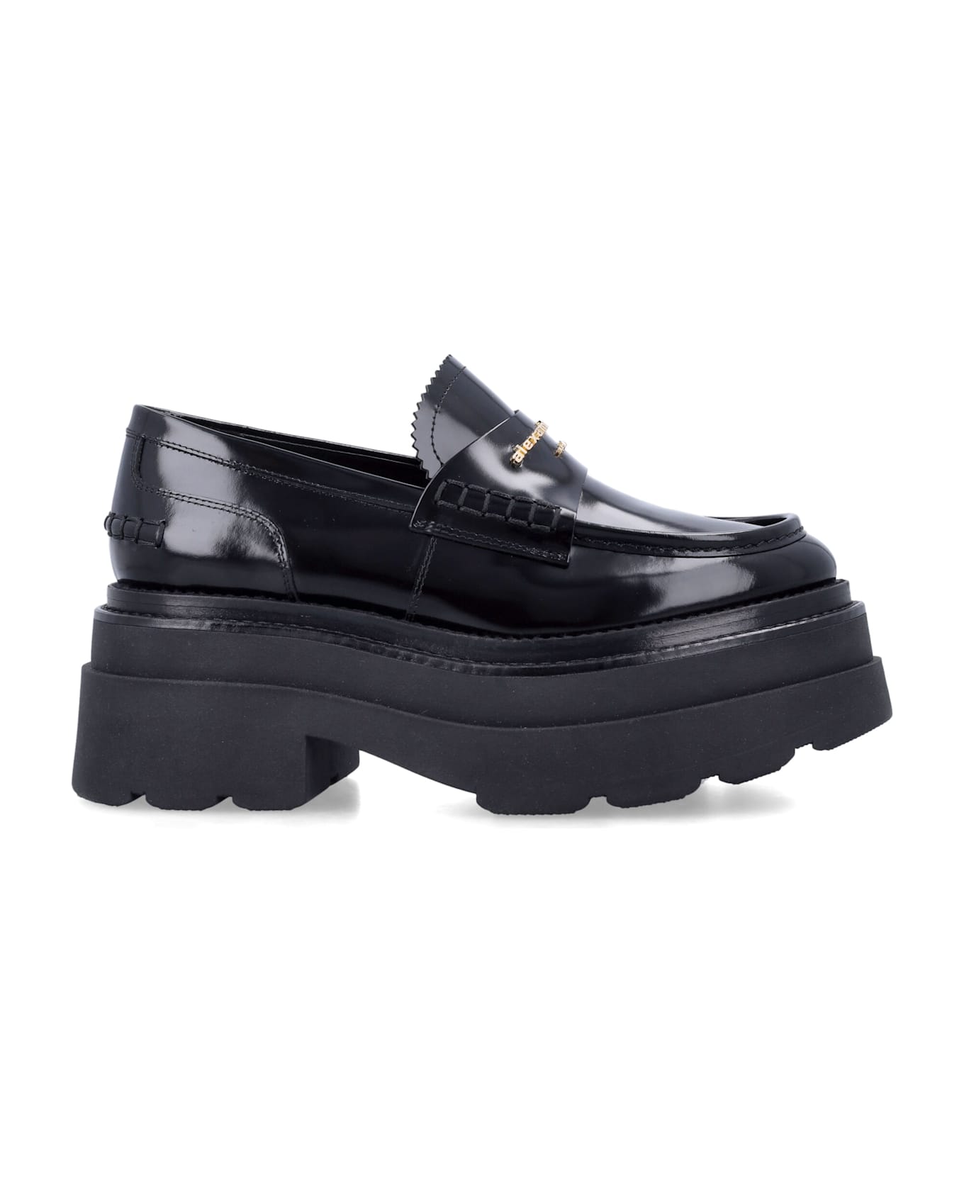 Alexander Wang Black Leather Carter Platform Loafers - BLACK