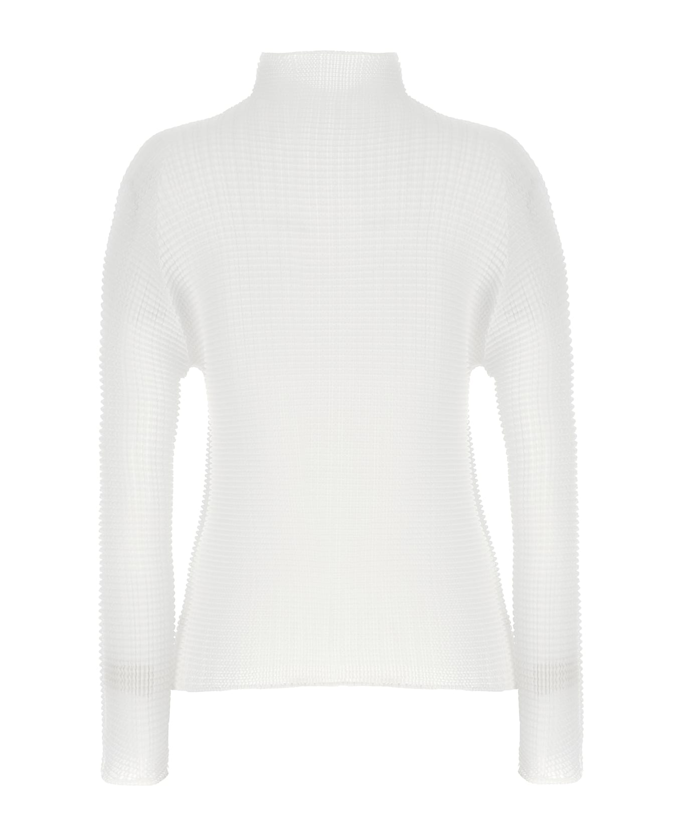 Issey Miyake 
wooly Pleats-56
 Blouse - White