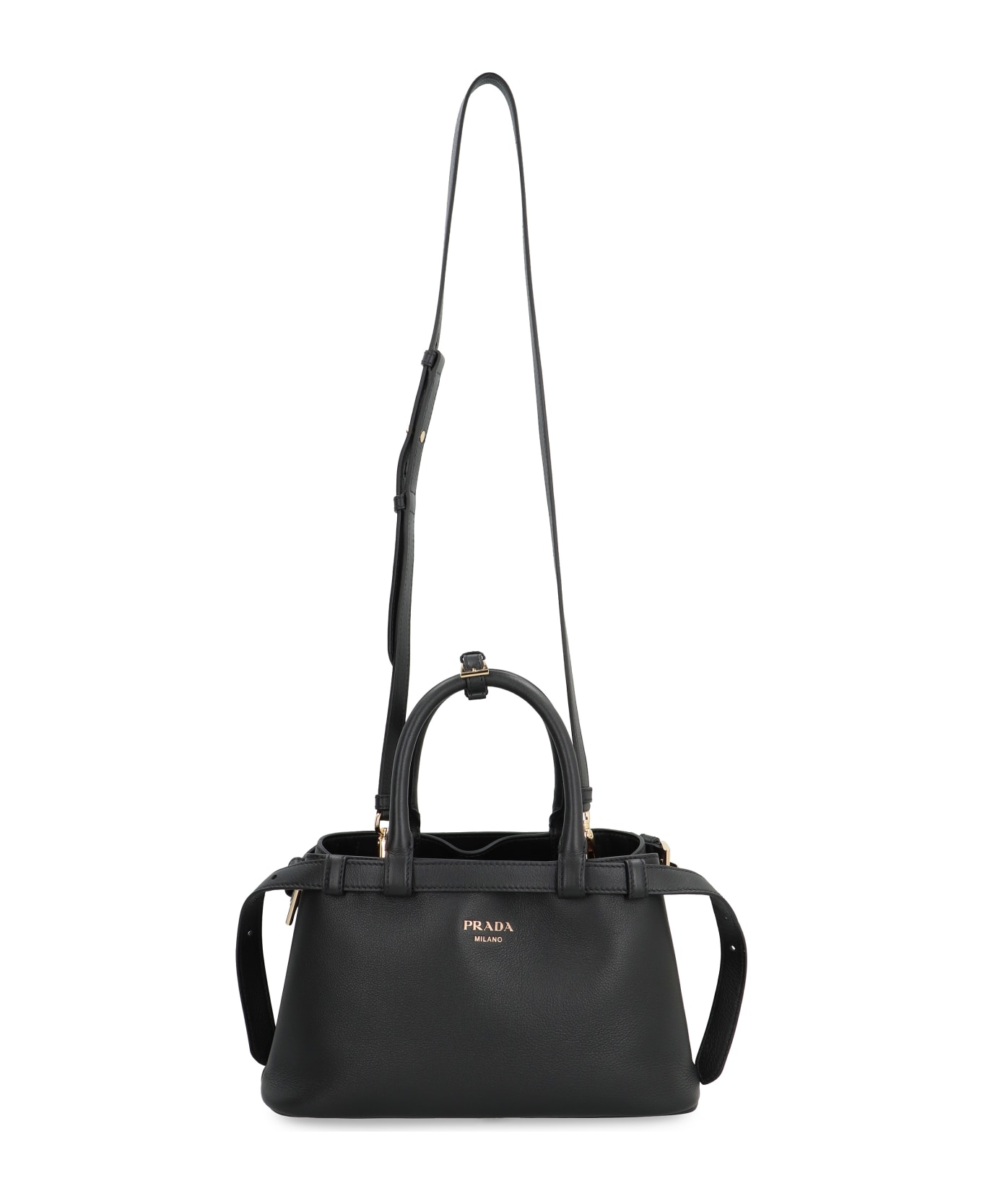 Prada Buckle Small Leather Bag - black