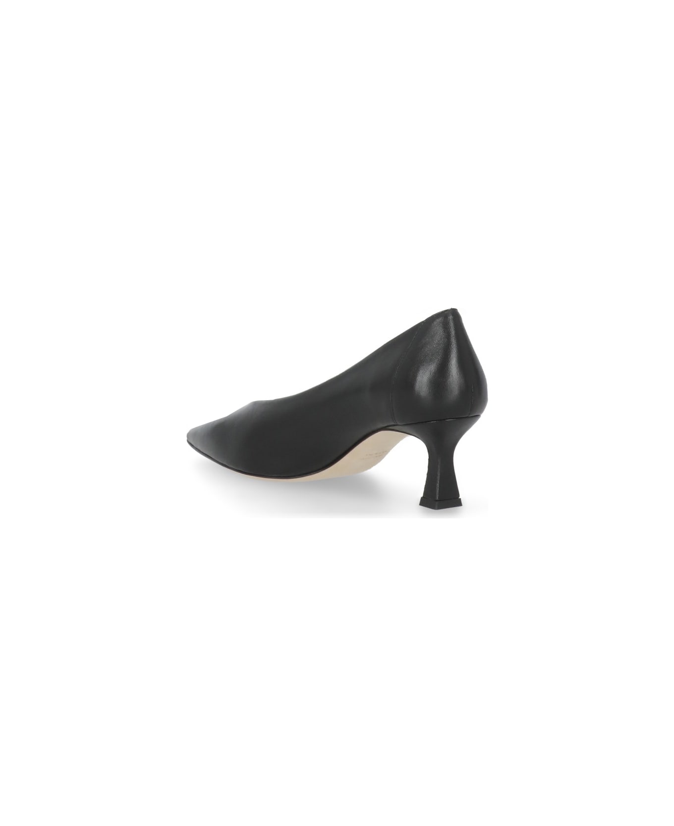 Julie Dee Leather Heel Shoes - Black