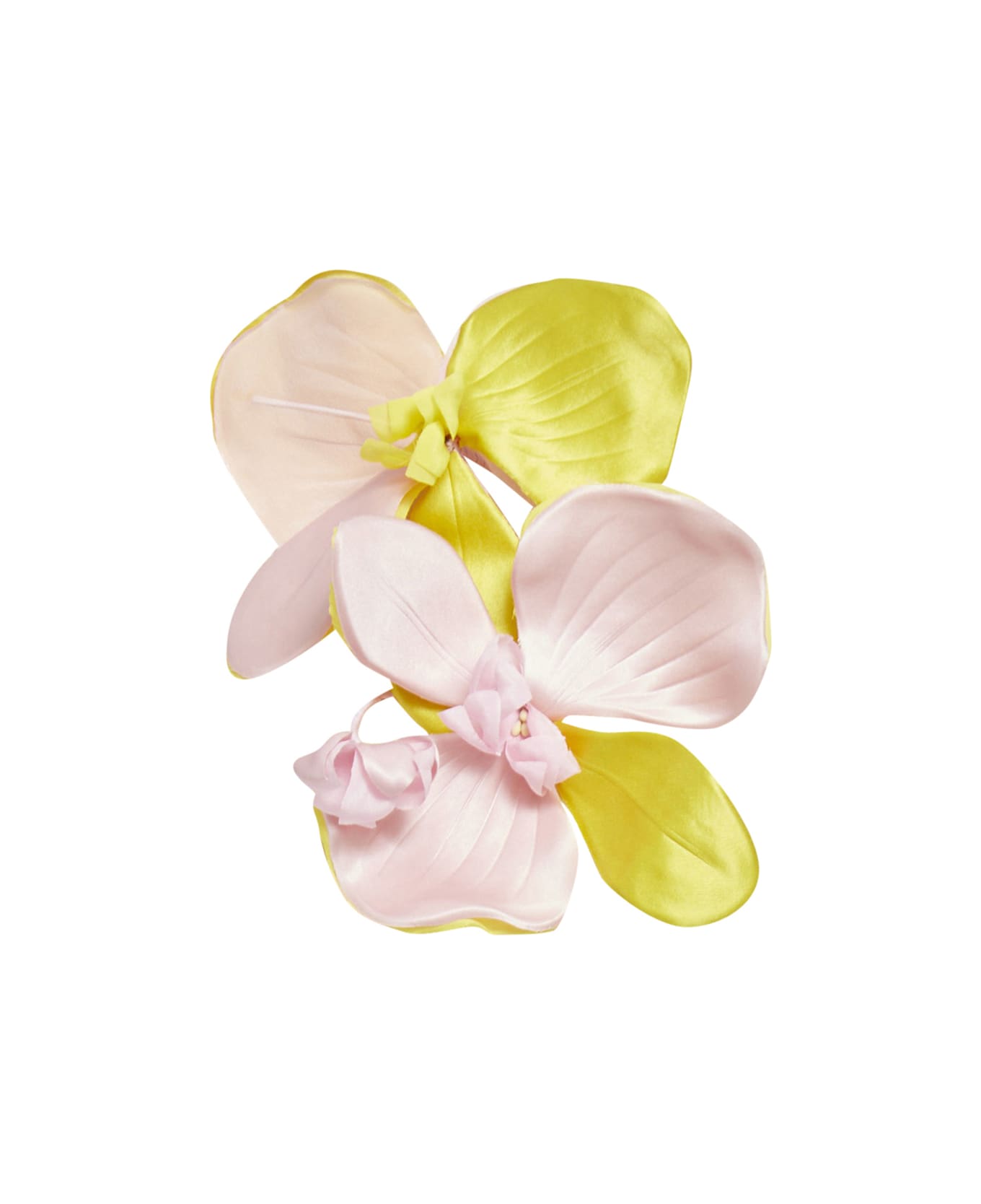 Sucrette Spilla Orchidea In Seta - Pink Yellow ブローチ