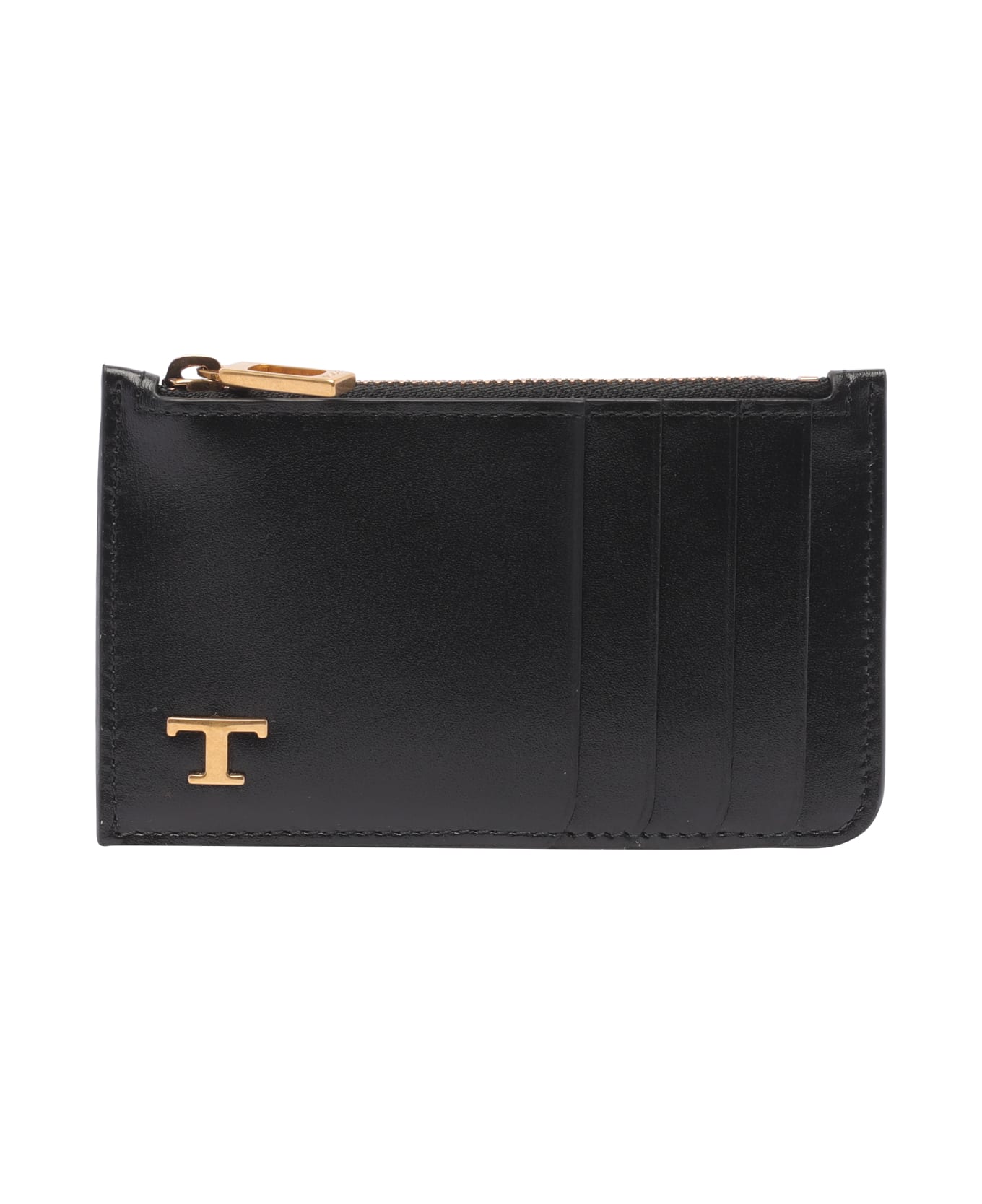 Tod's - T Timeless Credit Card Holder in Leather with Shoulder Strap, WHITE, - Wallets