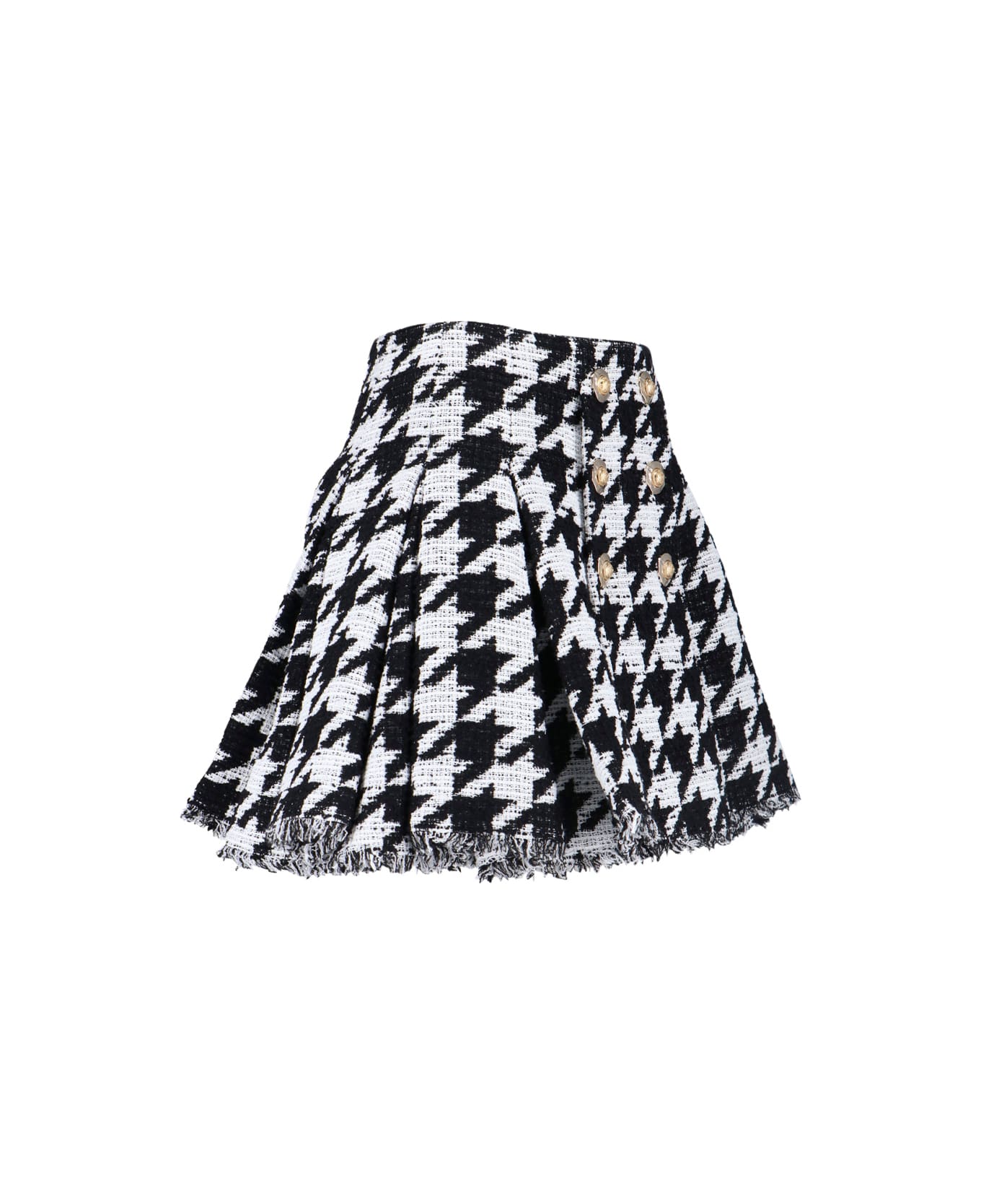 Balmain Houndstooth Mini Skirt - Black  