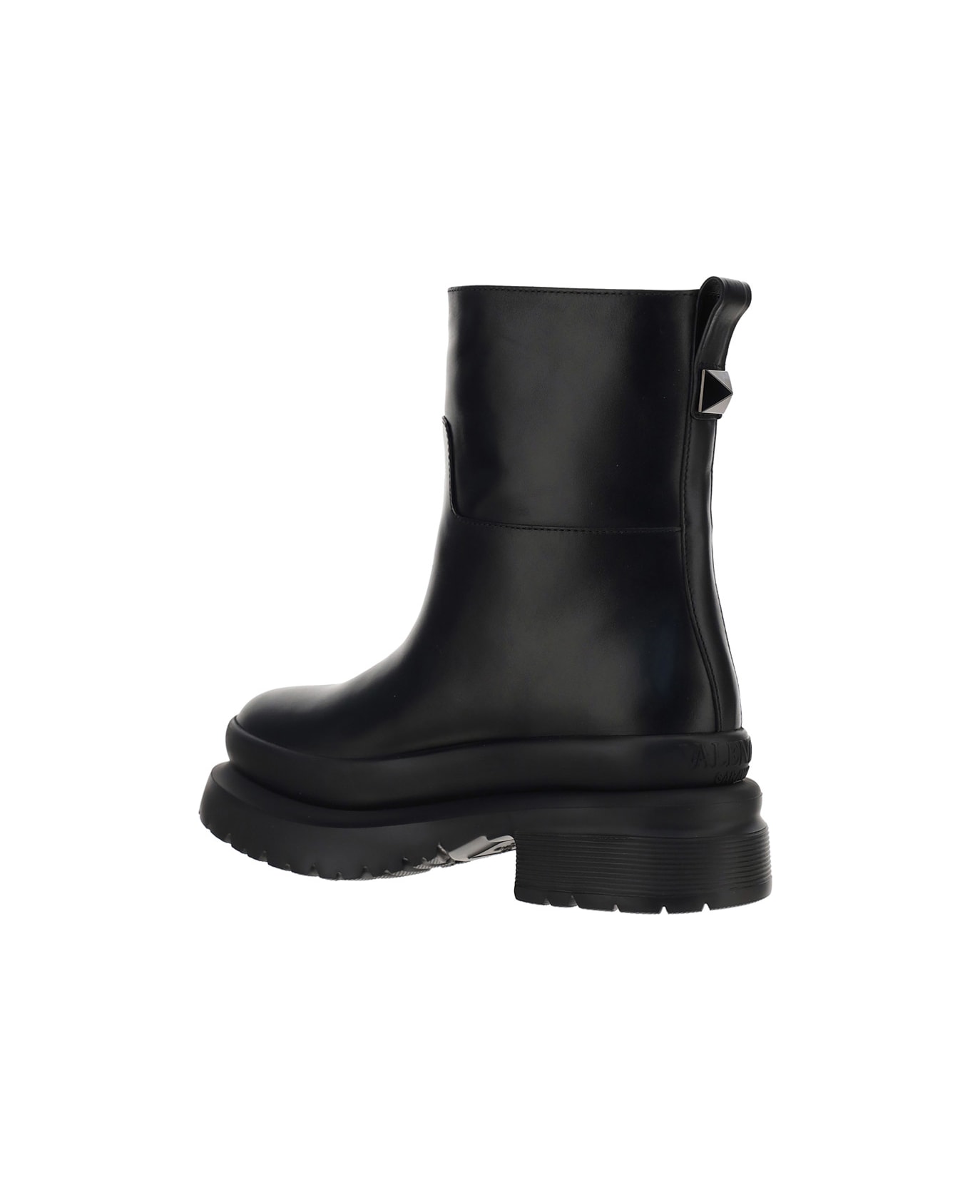 Valentino Garavani Block-heel Shiny Boots - Black