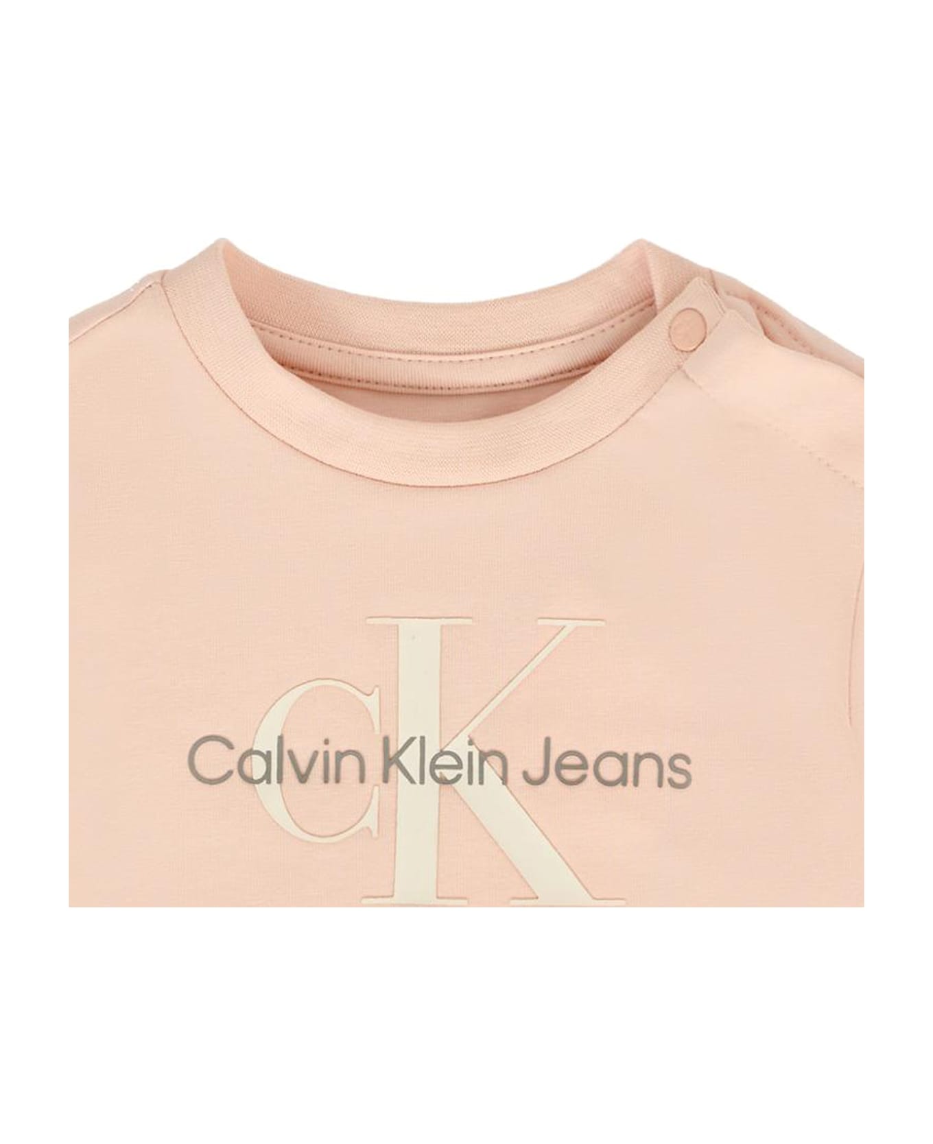 Calvin Klein Pink T-shirt For Baby Girl With Logo - Pink