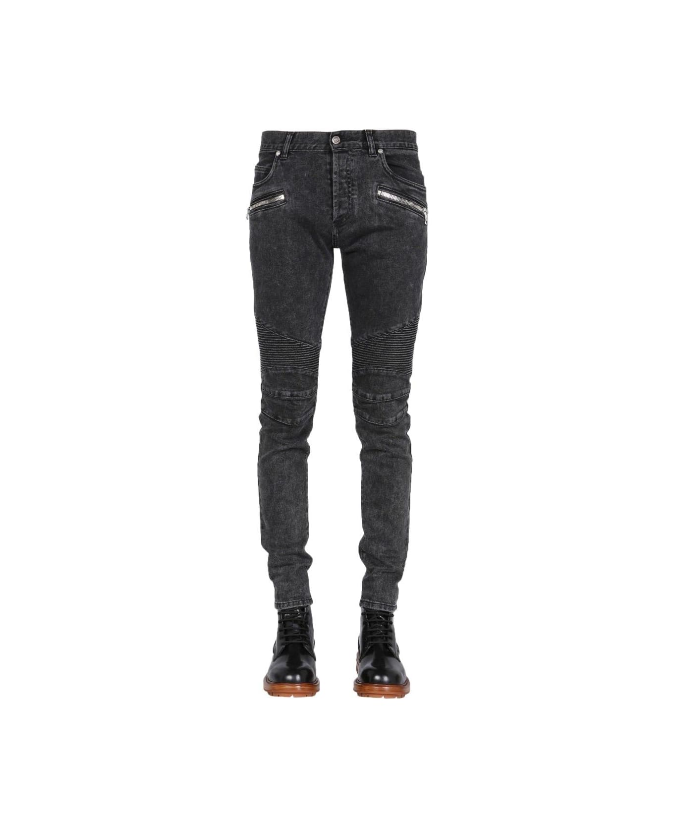 Balmain Ribbed-knee Jeans - Black デニム