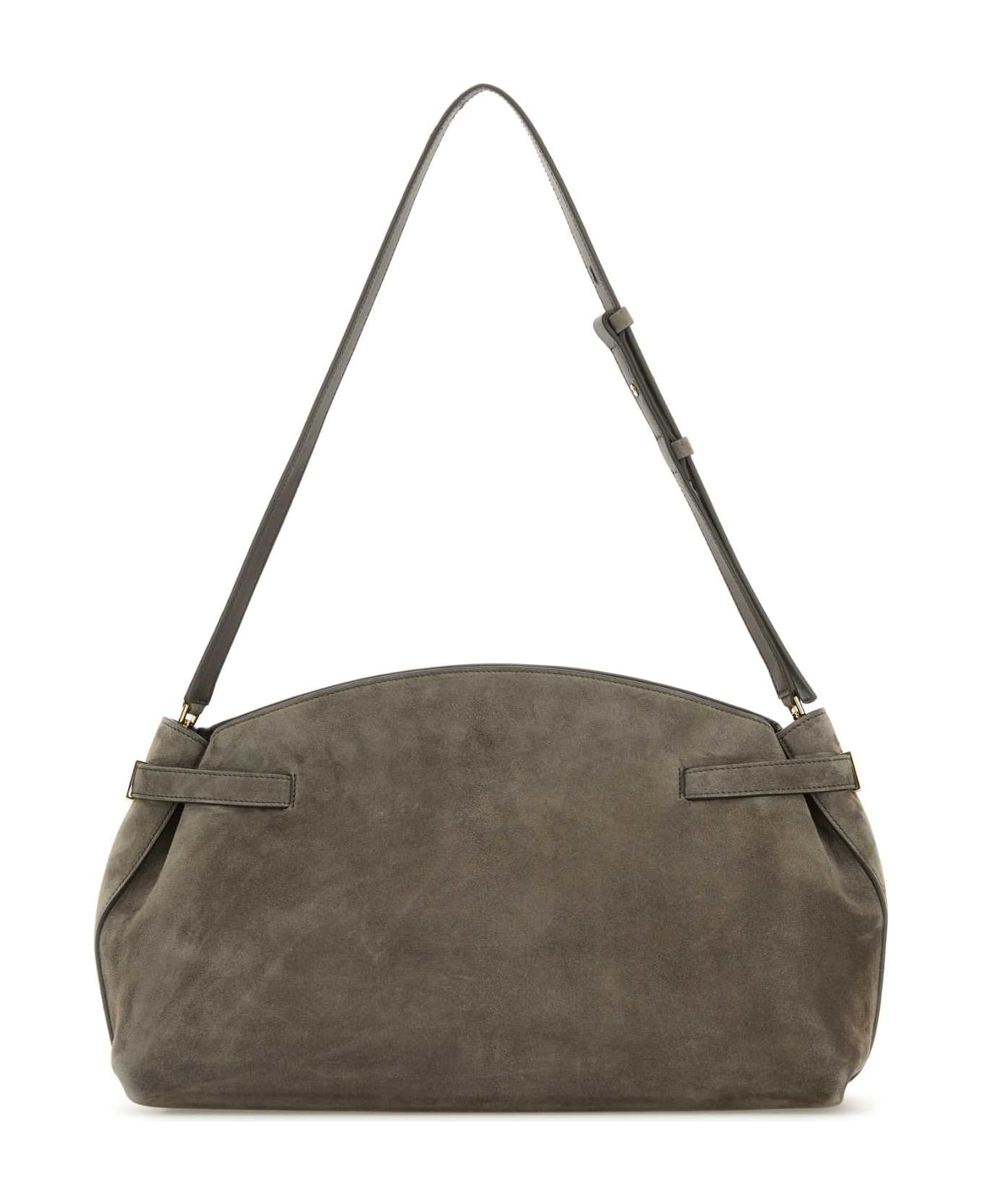 Ferragamo Grey Suede Shoulder Bag - CONCRETE